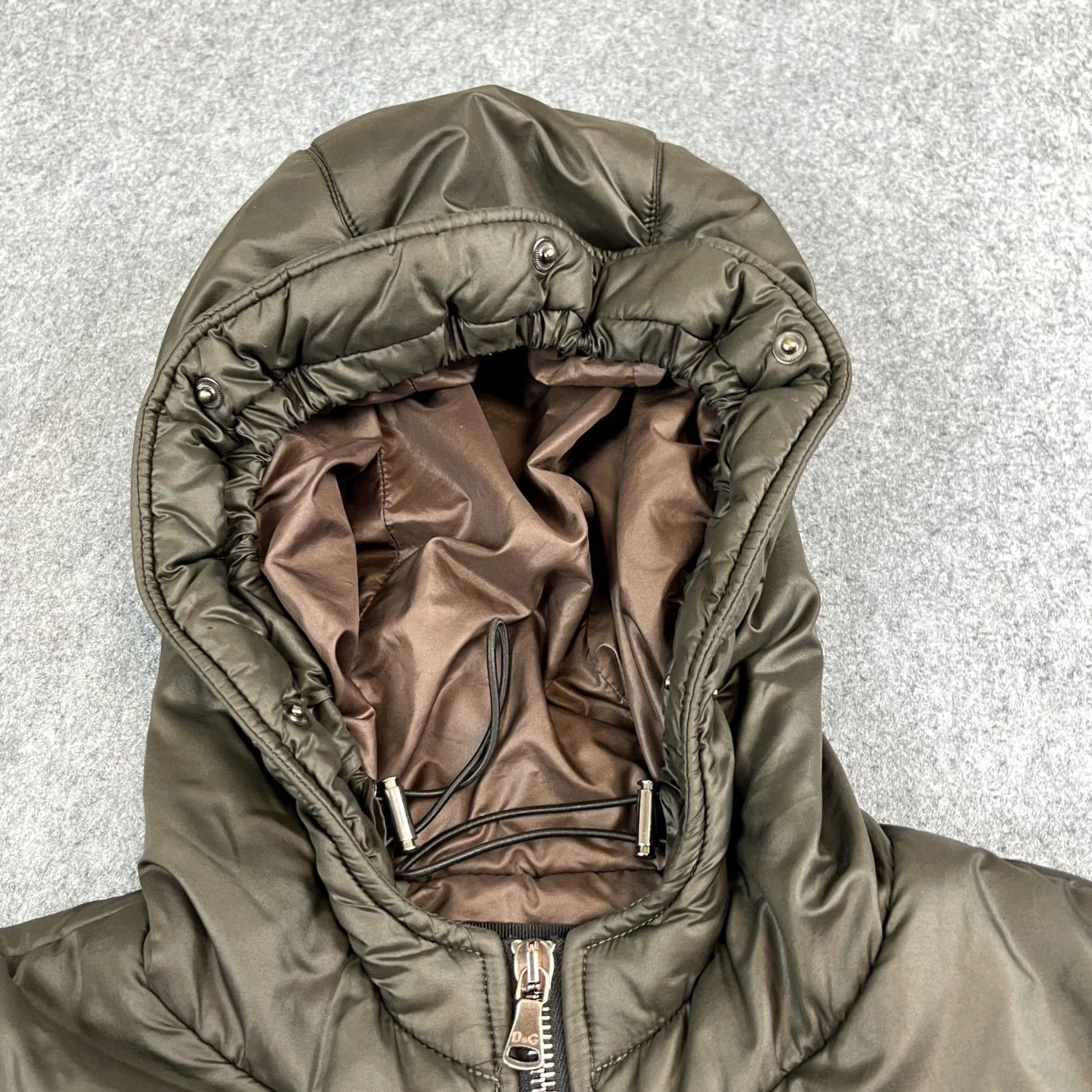 Dolce & Gabbana VINTAGE Dolce&Gabbana Mens Gilet Padded Small Bronze Brown Logo Designer Jacket Size US XXS / EU 40 - 4 Thumbnail