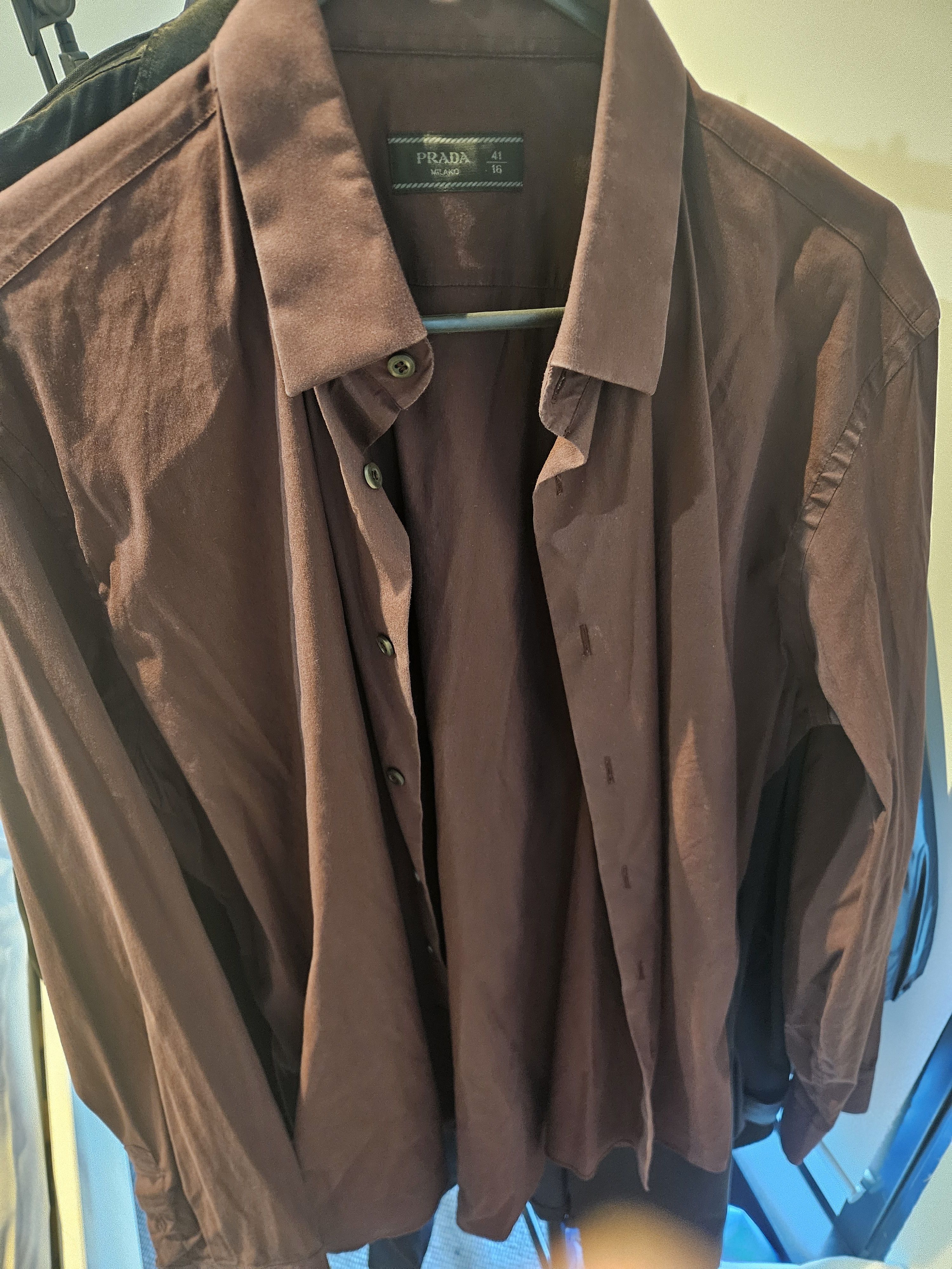 Prada Prada Burgendy Dress Shirt Vintage Size 42R - 3 Thumbnail