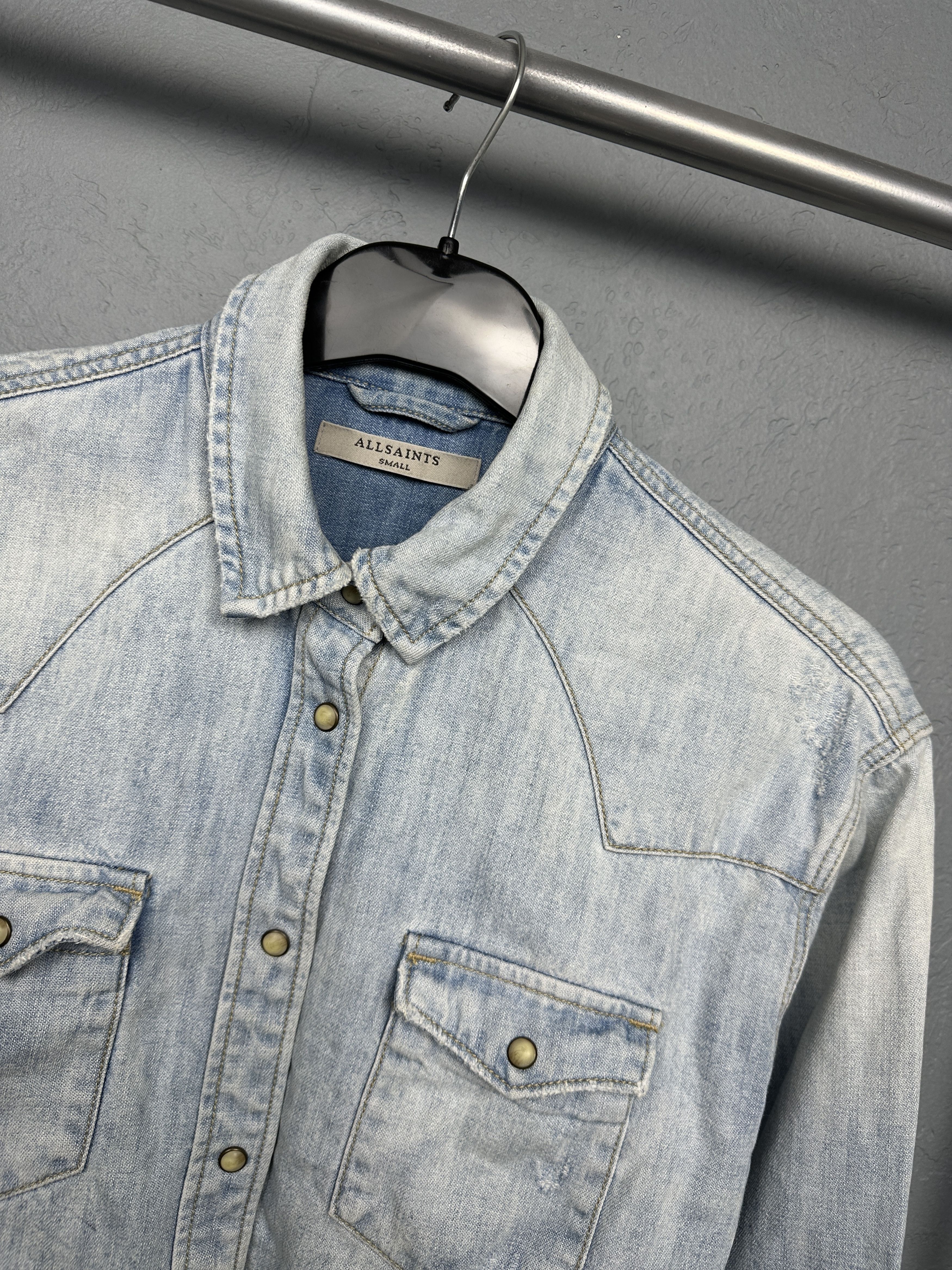 Allsaints Allsaints Womens Denim Jacket Flora Cannon Shirt Size S / US 4 / IT 40 - 2 Thumbnail
