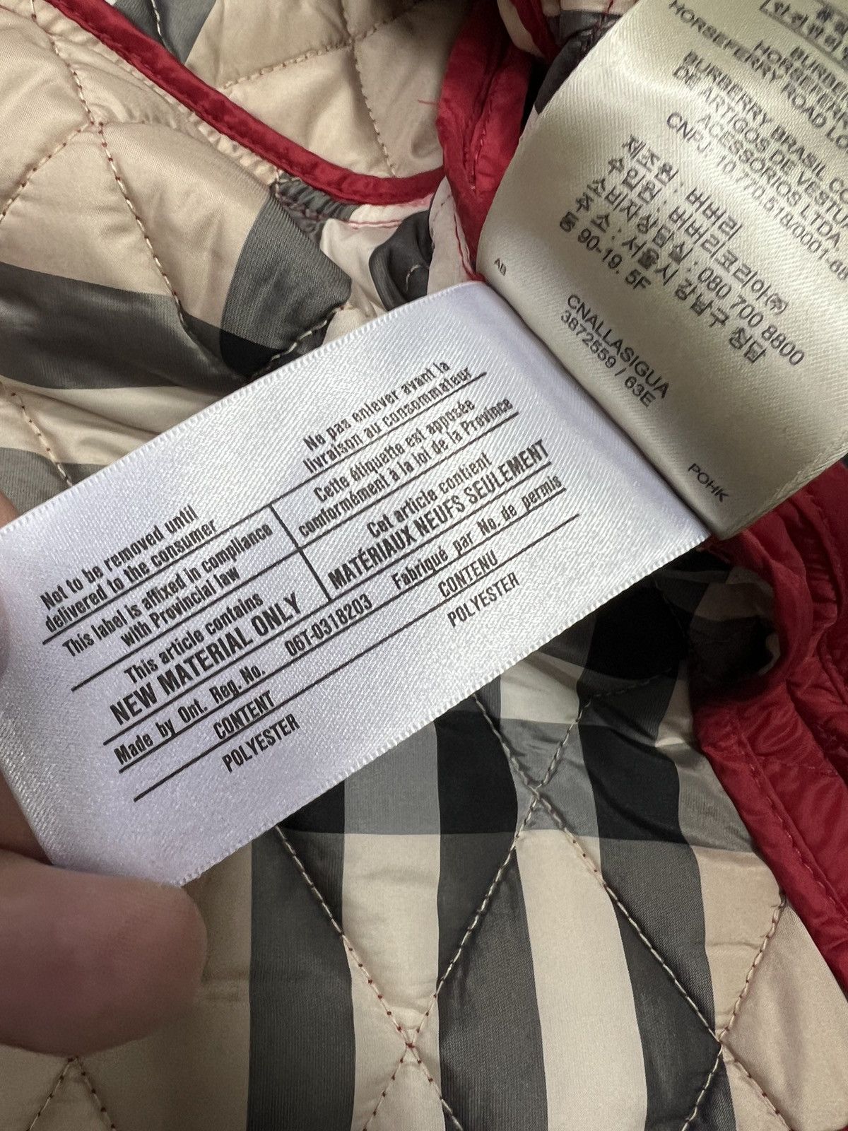 Burberry Burberry Burberrys Nova Check Quilted red Jacket Coat Size S / US 4 / IT 40 - 13 Thumbnail