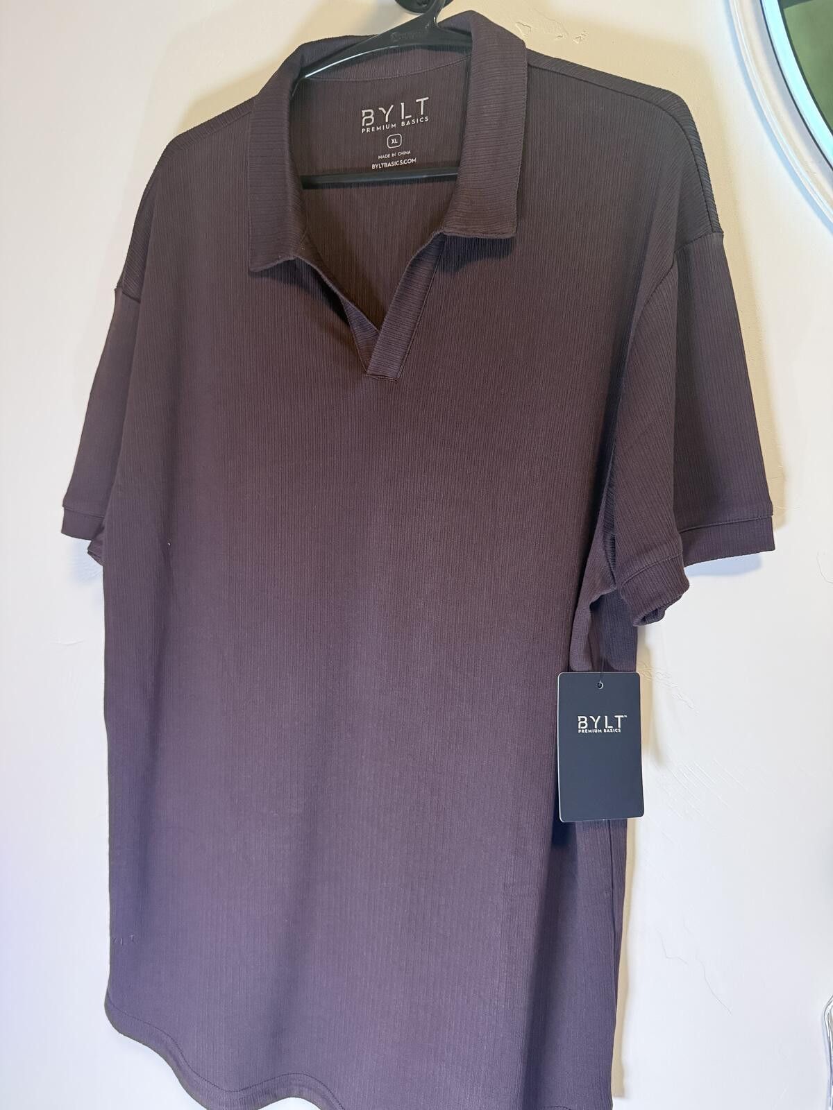 Lightning Bolt NWT BYLT Ribbed Polo Shirt Mens XL Brown Short Sleeve Size US XL / EU 56 / 4 - 2 Thumbnail