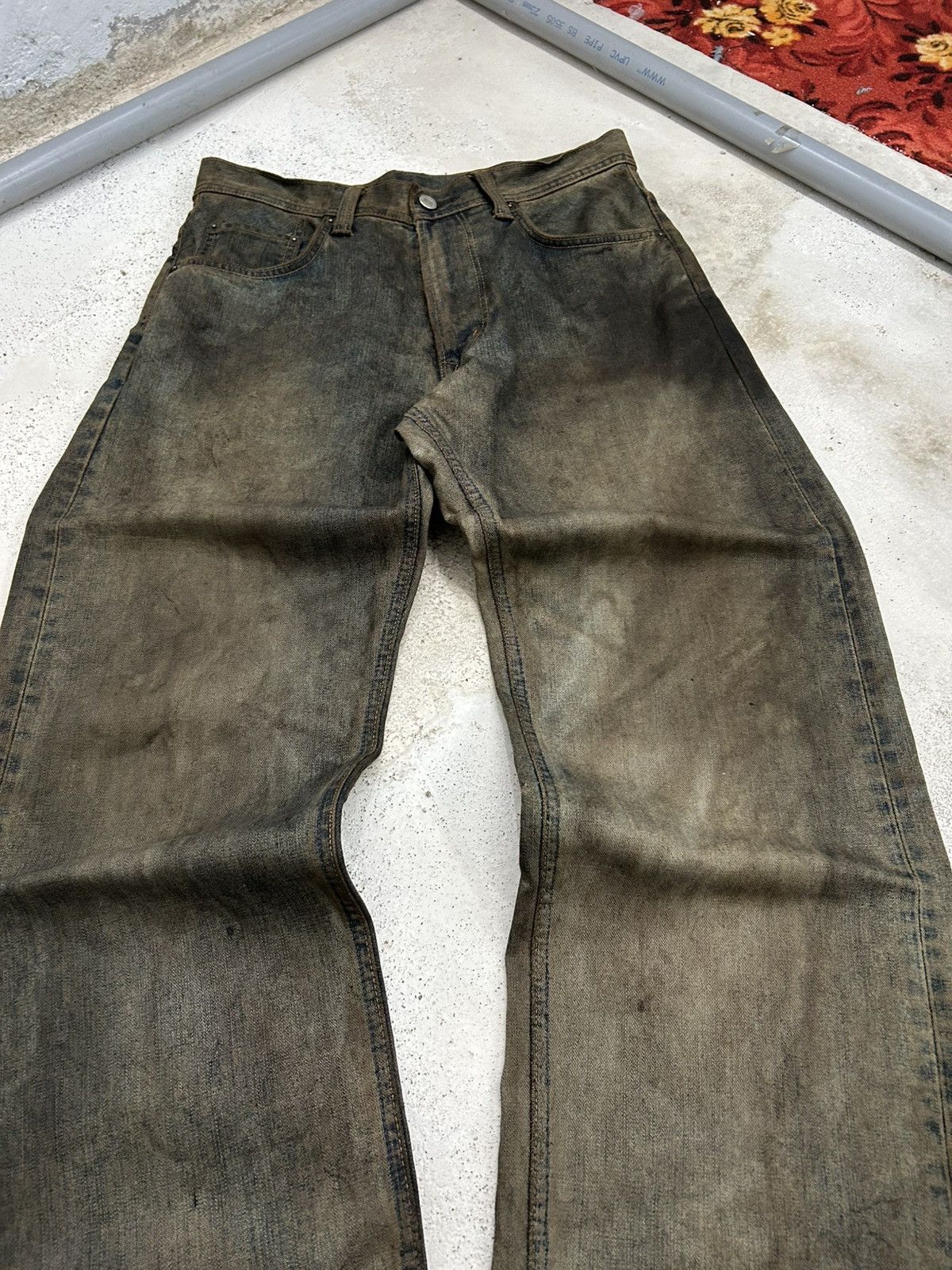 Edwin Vintage Edwin XV Japan Mud Washed Dirty Baggy Distressed Size US 31 - 6 Thumbnail