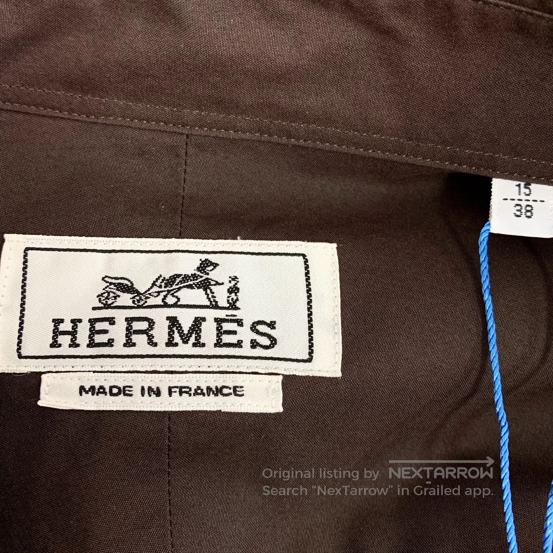 Hermes Hermes Burgundy asymmetric pocket cotton collar long-sleev Size XS / US 0-2 / IT 36-38 - 5 Thumbnail