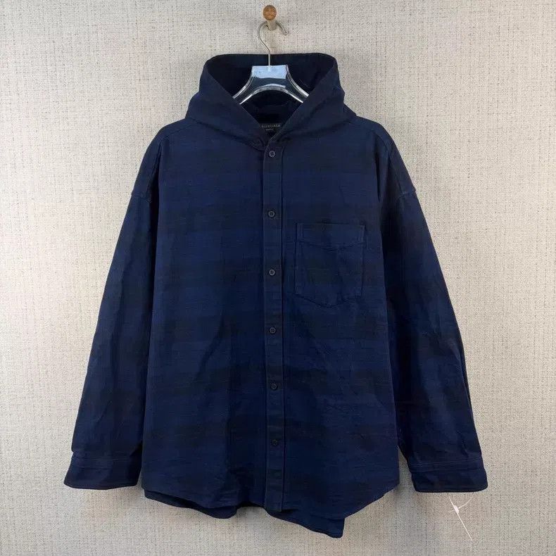 Balenciaga Balenciaga Plaid detail embroidered logo hooded long-sleev Size US S / EU 44-46 / 1 - 1 Thumbnail