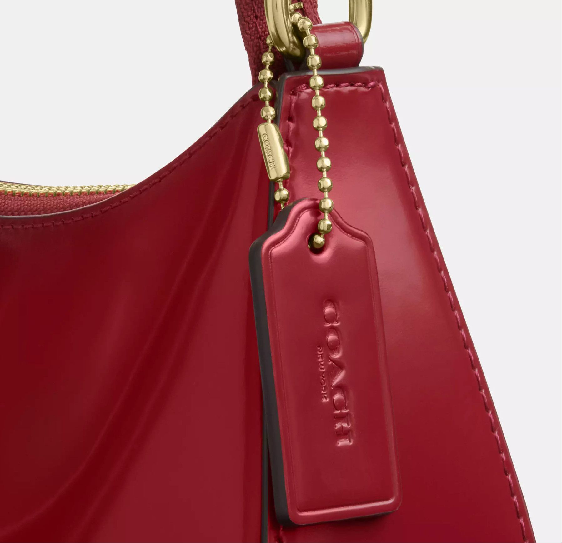 Coach NWT Coach CV938 Teri Shoulder Bag Gold/Ruby Size ONE SIZE - 14 Thumbnail