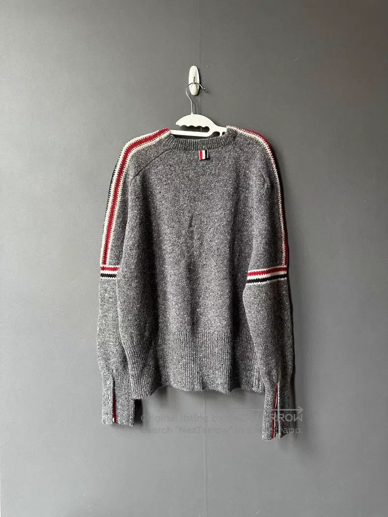 Thom Browne Thom Browne Striped Sweater - Grey Size US L / EU 52-54 / 3 - 1 Thumbnail