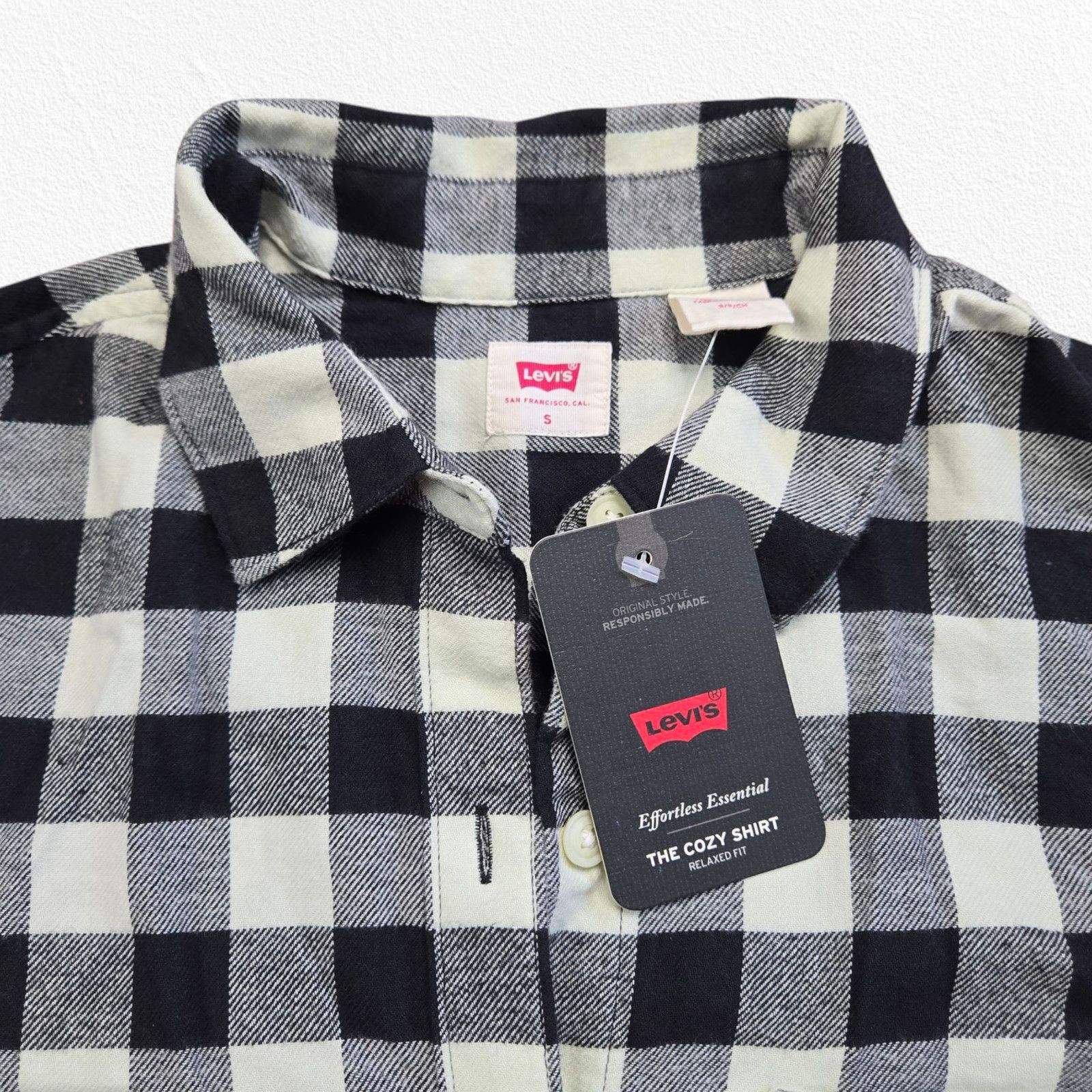 Levi's Levi's Black White Plaid Flannel Top Size Small Size S / US 4 / IT 40 - 3 Thumbnail