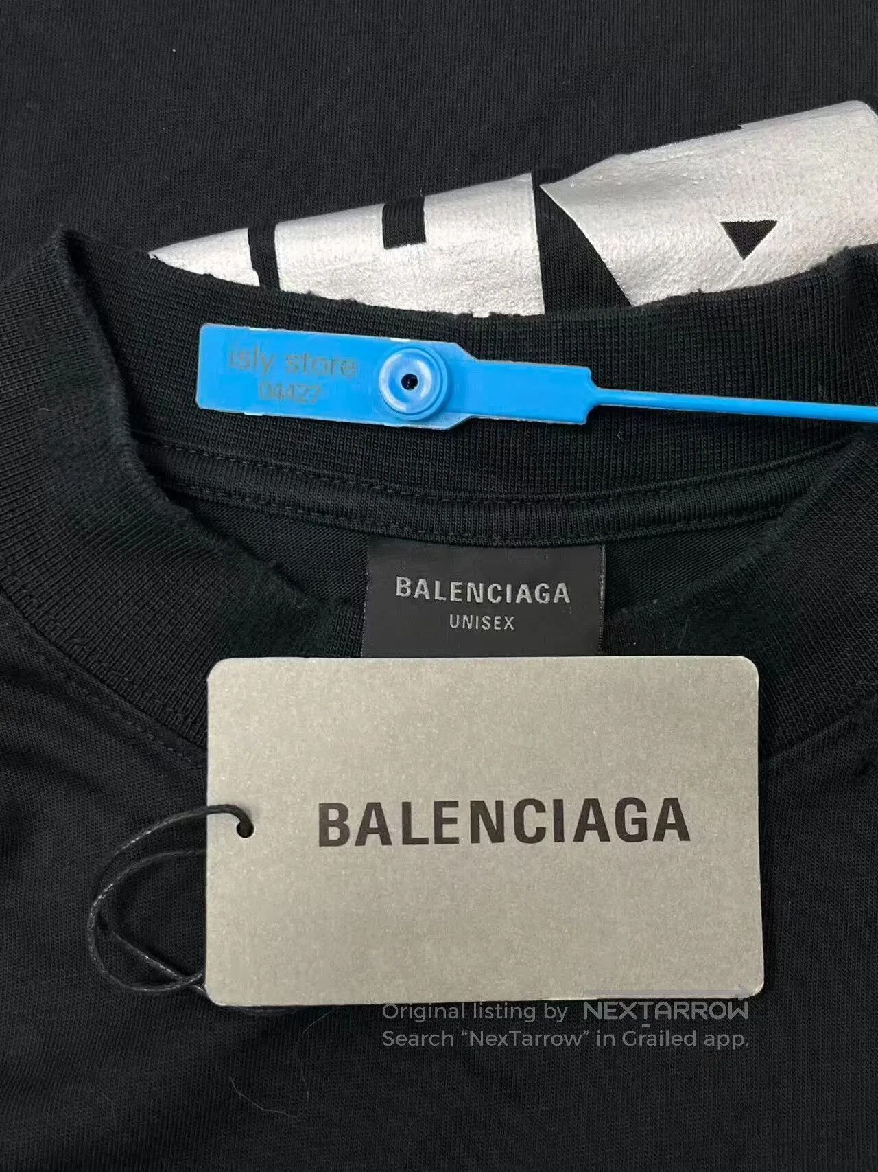 Balenciaga balenciaga new tape print black t. Size XXS / US 00 / IT 34 - 4 Thumbnail