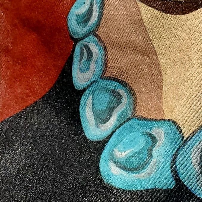 Handmade Frida Kahlo Y2K Portrait Denim Trucker Jacket Hand Painted W Size L / US 10 / IT 46 - 4 Thumbnail