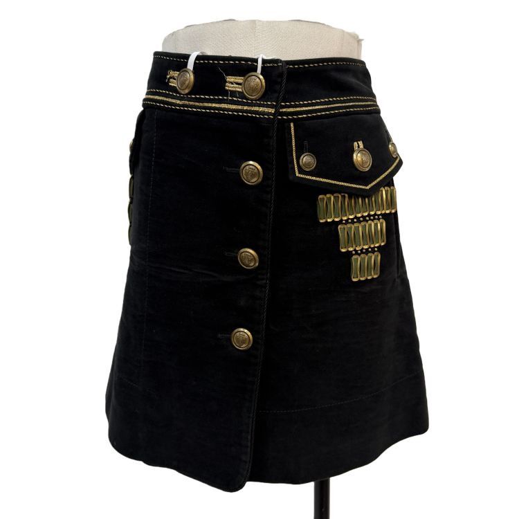 Gucci Gucci Gold Button Mini Skirt Size 40 Size 27" / US 4 / IT 40 - 1 Thumbnail