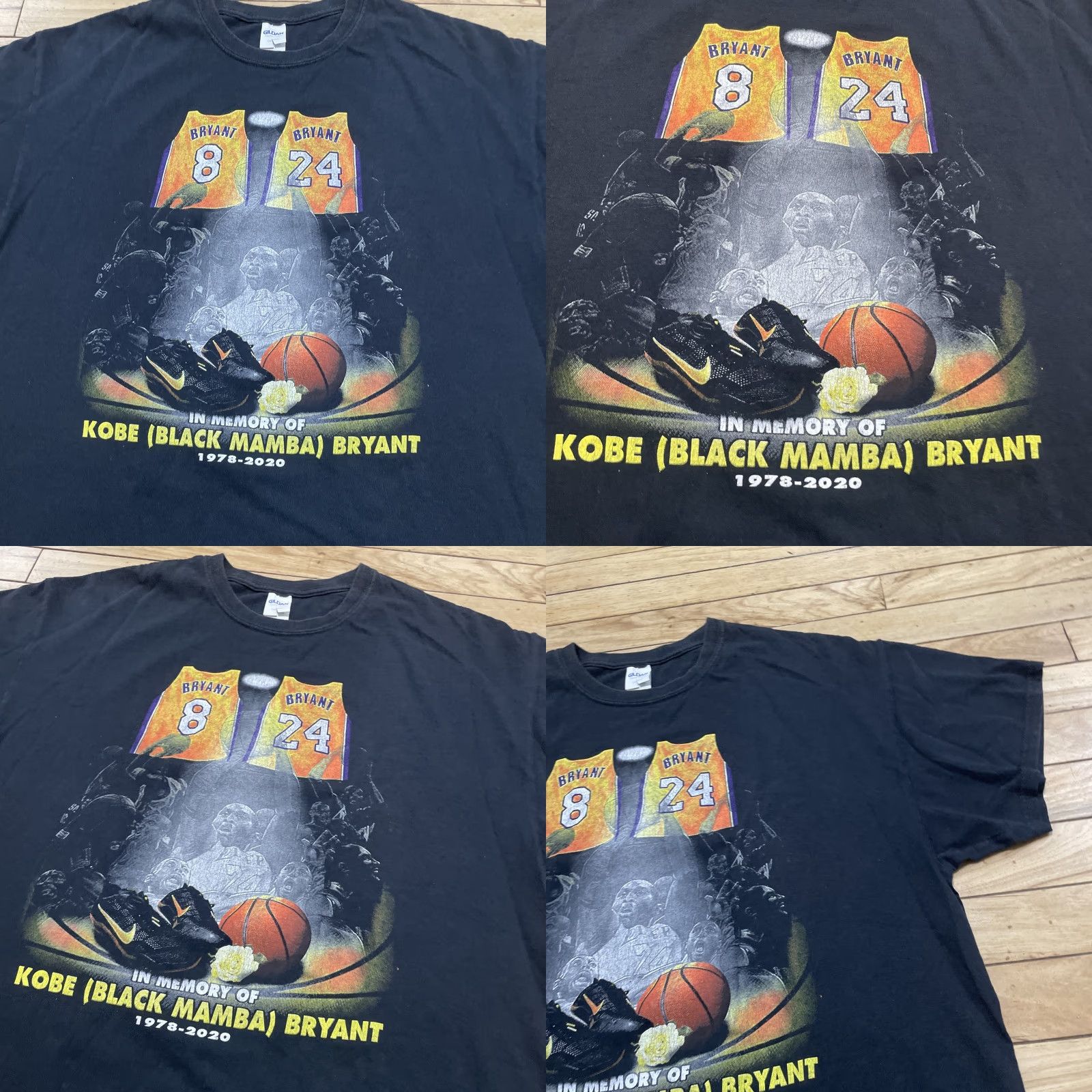 Gildan Kobe Bryant x Gigi Rest in Peace Men T-shirt Unisex Black Tee Basketball Gildan XL Short Sleeve Crew Neck 100% Cotton Graphic Print Shirt Mens Size US XL / EU 56 / 4 - 10 Thumbnail