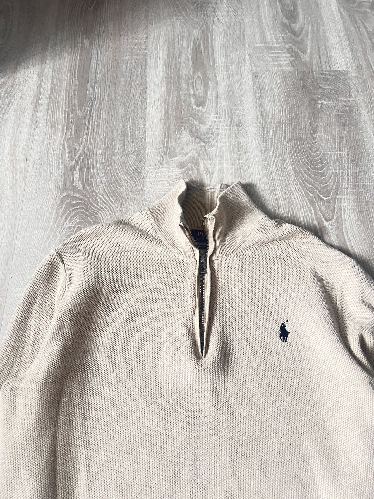 Polo Ralph Lauren Polo Ralph Lauren Beige 1/3 Knit Zip Basic Pullover Sweater Size US M / EU 48-50 / 2 - 5 Thumbnail