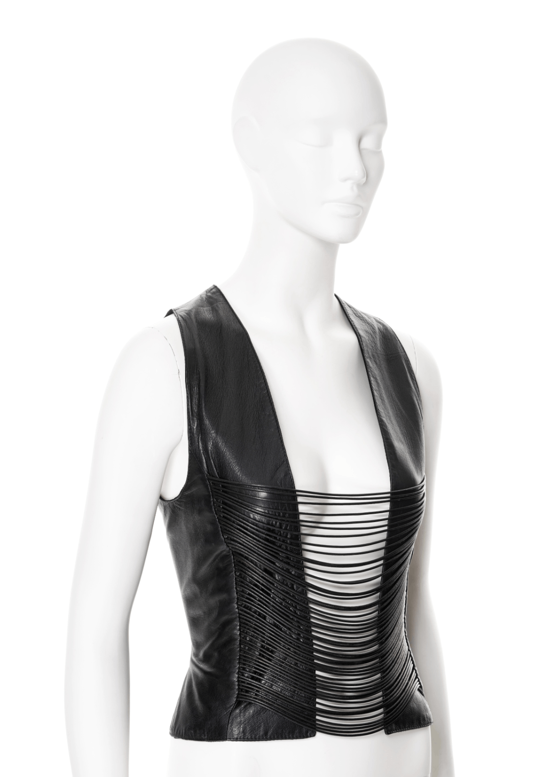 Helmut Lang Helmut Lang 1992 Archive Open Front Leather Top Size L / US 10 / IT 46 - 12 Thumbnail