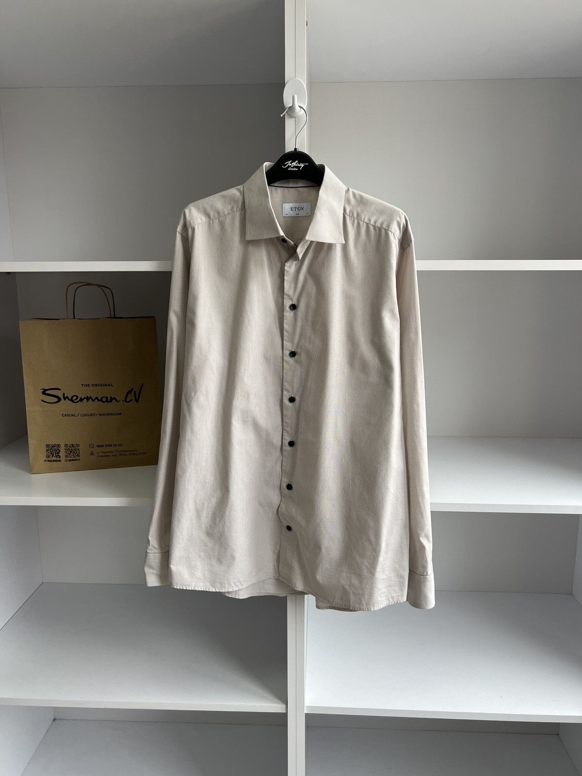 Eton × Vintage Vintage Eton Luxury Button up shirt Size US L / EU 52-54 / 3 - 1 Thumbnail