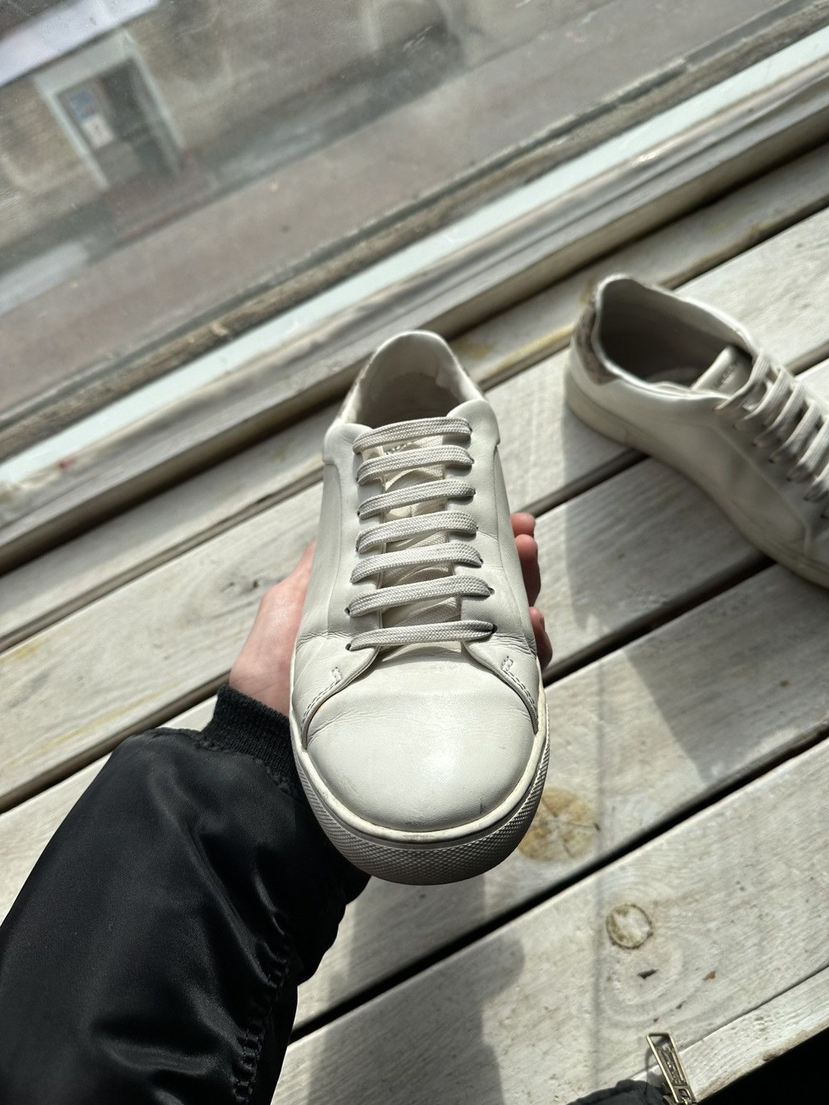 Designer × Emporio Armani × Giorgio Armani 🚨ARMANI WHITE SHOES MINIMALISM SNEAKERS MONOGRAM LUXURY Size US 6 / EU 39 - 3 Thumbnail