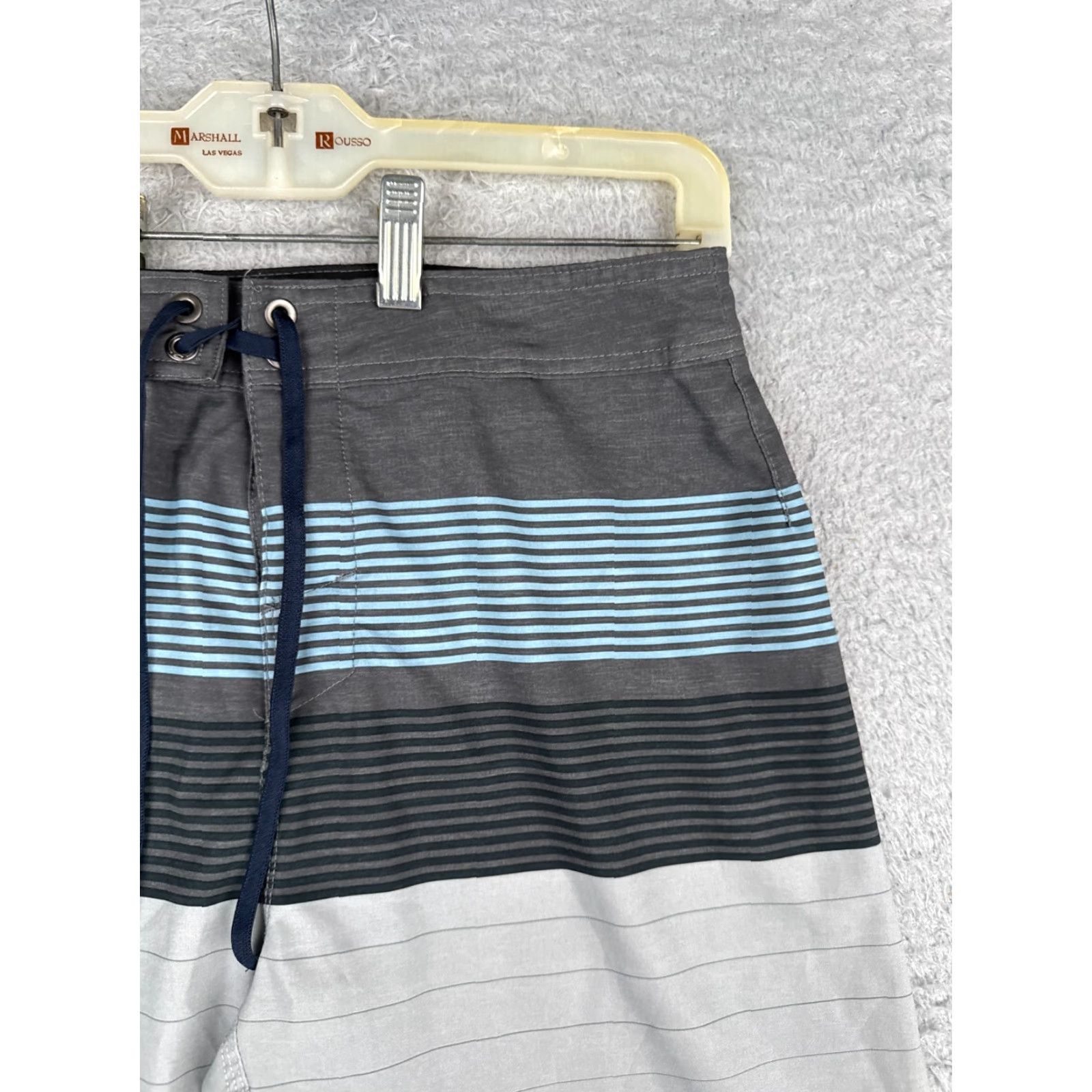 O'Neill O'Neill Swim Trunks Mens 28 Gray Blue Stripe Polyester Board Shorts Hyperfreak 28x11 Size US 28 / EU 44 - 5 Thumbnail