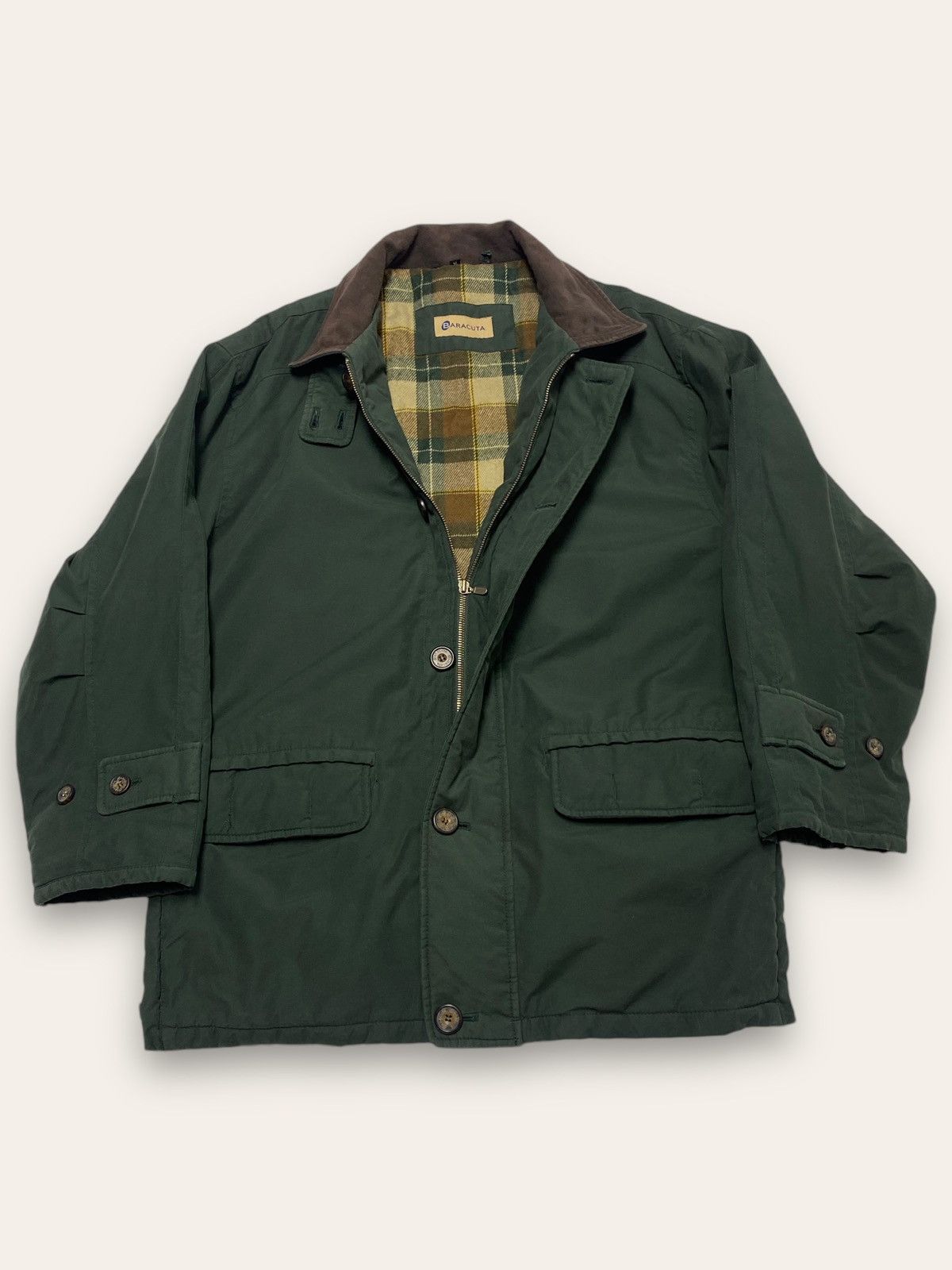 Baracuta Vintage BARACUTA Green Warm Winter Checkered Parka Jacket Size US XL / EU 56 / 4 - 4 Thumbnail