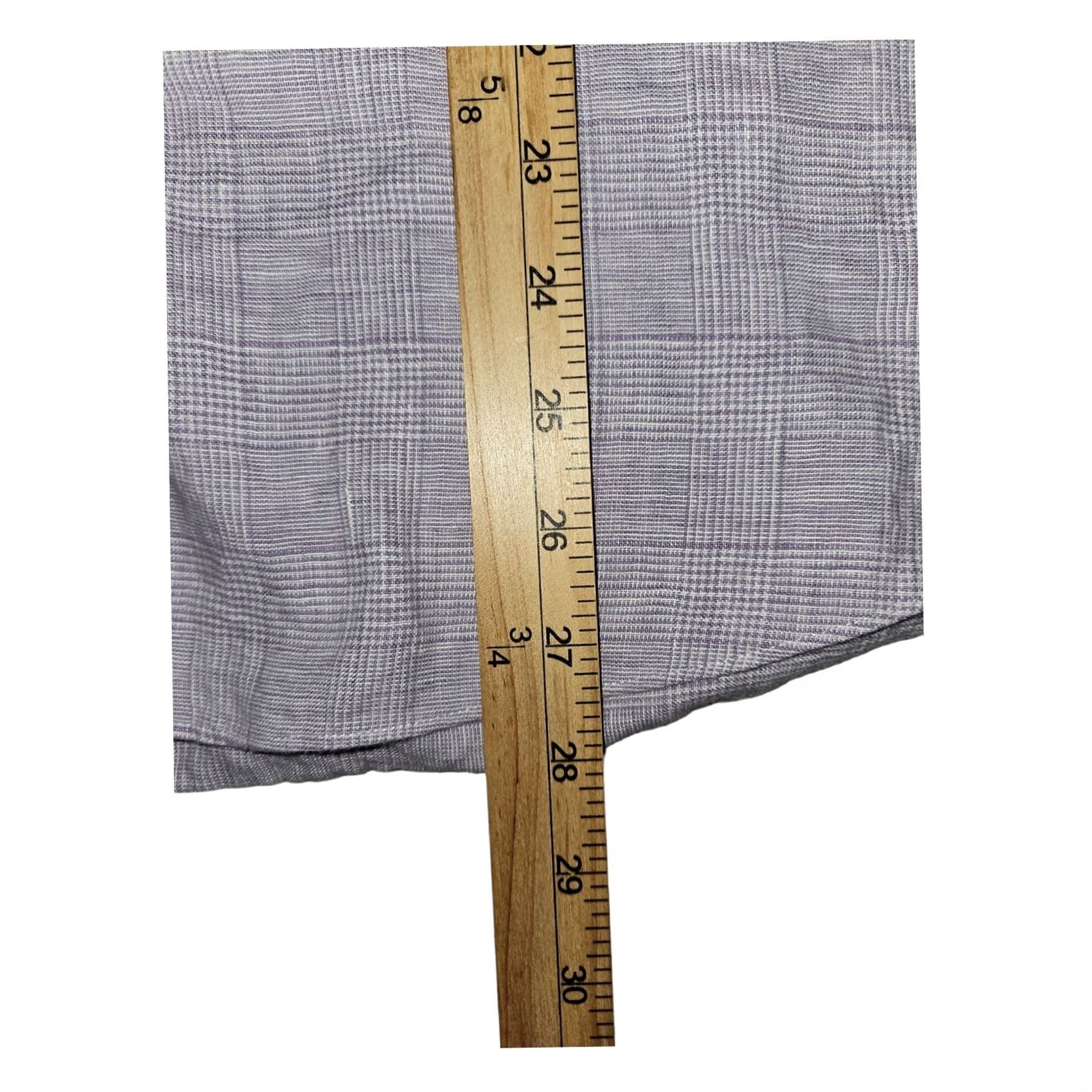 UNTUCKit UNTUCKit Button-Up Shirt Long Sleeve Men's XL Slim Fit 100% Linen Wrinkle Resistant Lavender Check Classic Dad Hipster Preppy Travel Casual Business Size US XL / EU 56 / 4 - 4 Thumbnail