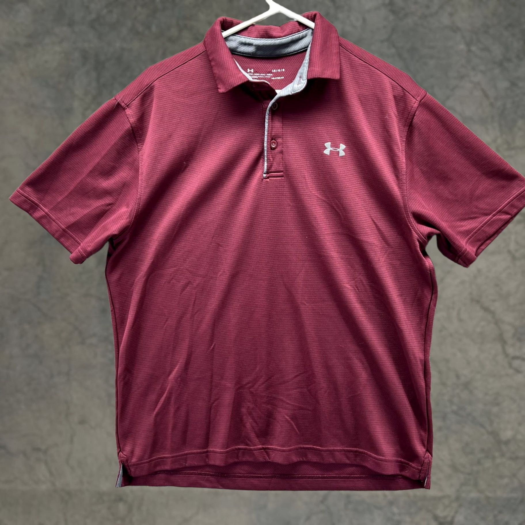 Under Armour Under Armour HeatGear Polo Shirt Mens Large Red Solid Golf Loose Fit Performance Shirt Size US L / EU 52-54 / 3 - 1 Thumbnail