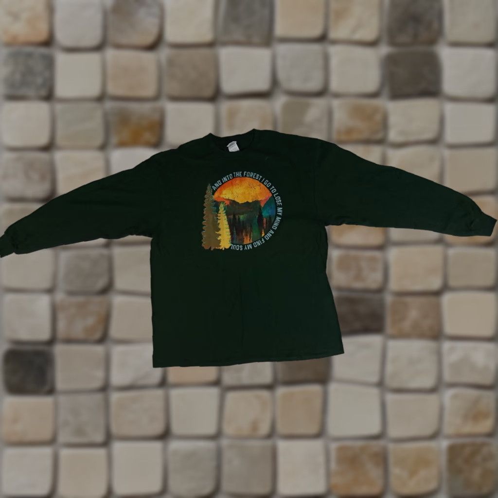 Delta VINTAGE Delta Pro Weight T-Shirt Canvas Cotton Green 90s Camping Long Sleeve XL Unisex Adults Mens Womens Boys Girls Size US XL / EU 56 / 4 - 1 Thumbnail