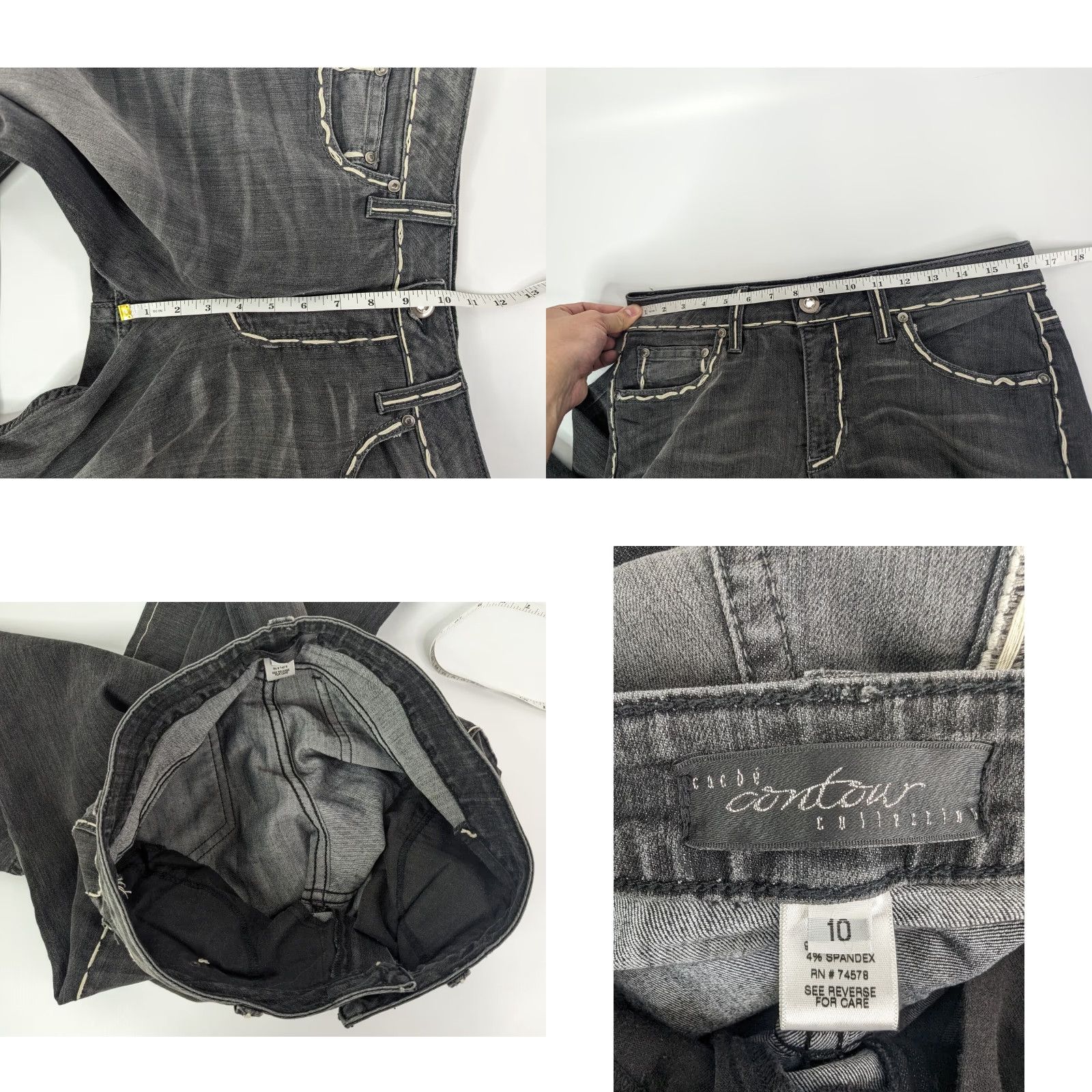 Vintage Cache Contour Collection Jeans Woman Grey Bootcut Size 10 Size 32" / US 10 / IT 46 - 8 Thumbnail