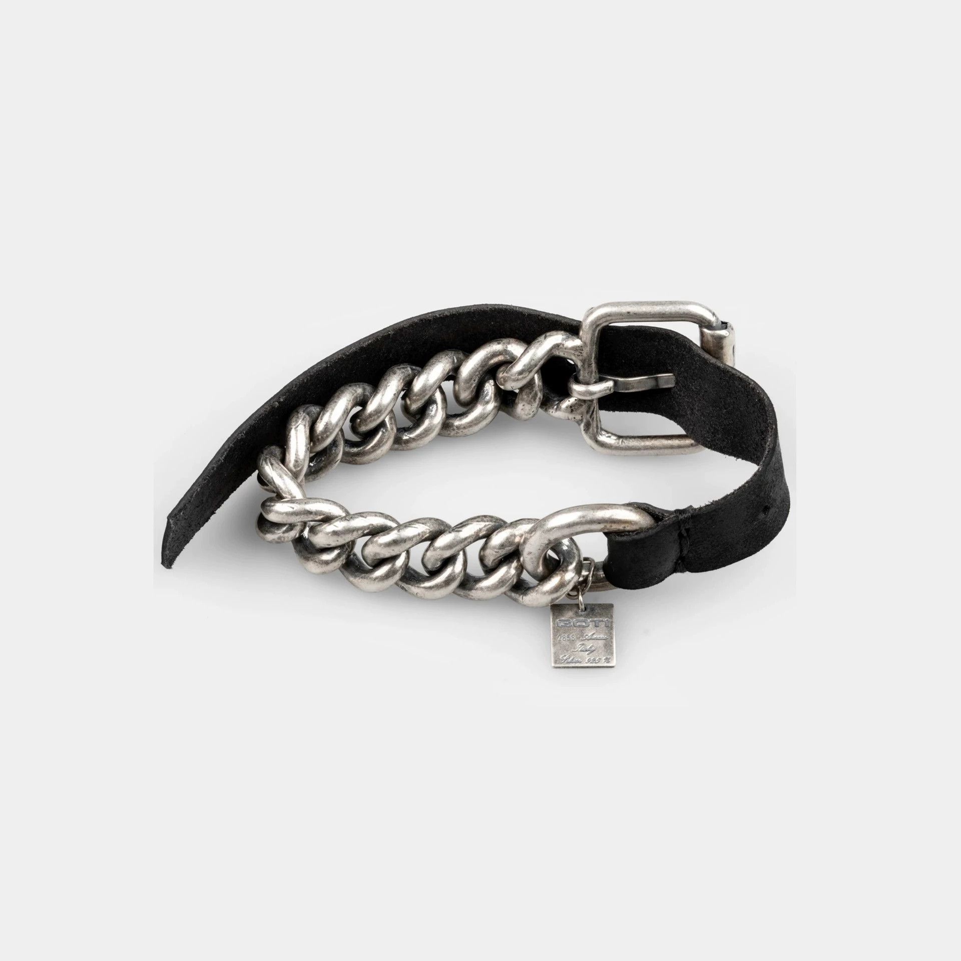 Goti GOTI Heavy Worn Horsehide Chain Mixed Bracelet One Size Size ONE SIZE - 2 Thumbnail