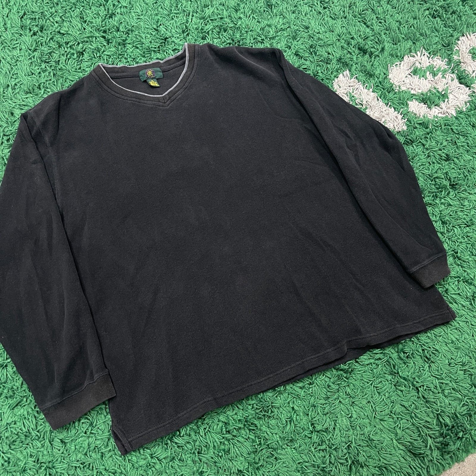 Club Room × Vintage Club Room V Neck Black Knit Sweater Pullover Size XL B10 Size US XL / EU 56 / 4 - 2 Thumbnail