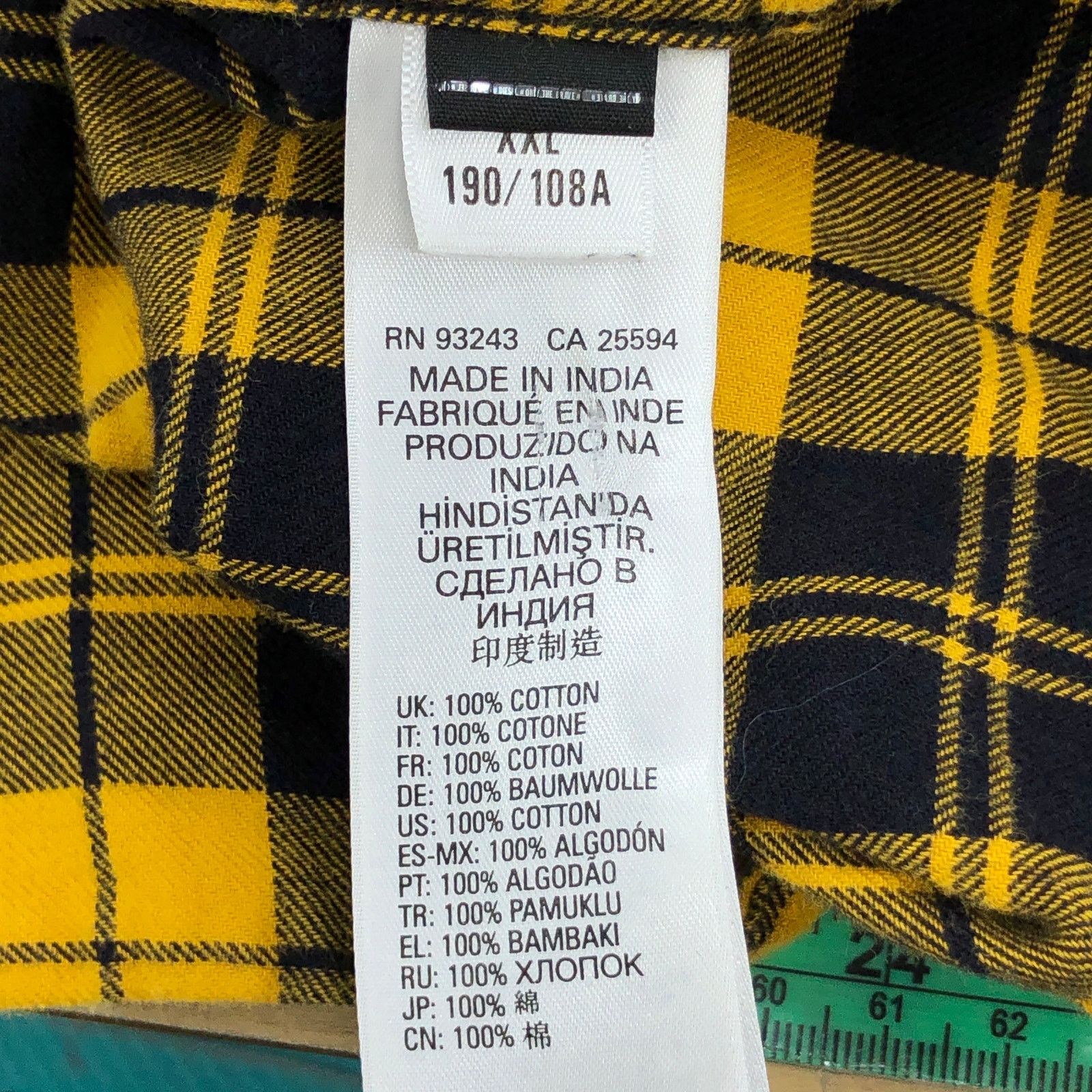 Diesel Diesel Sz XXL Shirt Flannel East Long Chk Yellow Black Snaps Size US XXL / EU 58 / 5 - 17 Thumbnail