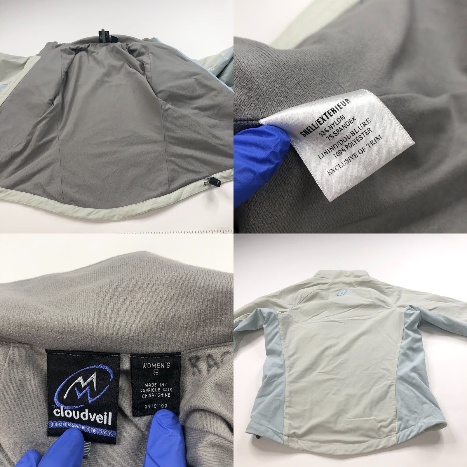 Vintage Cloudveil Small Womens Nylon Blend Outdoor Hiking Zip Jacket Gray Blue PLS READ Size S / US 4 / IT 40 - 8 Thumbnail