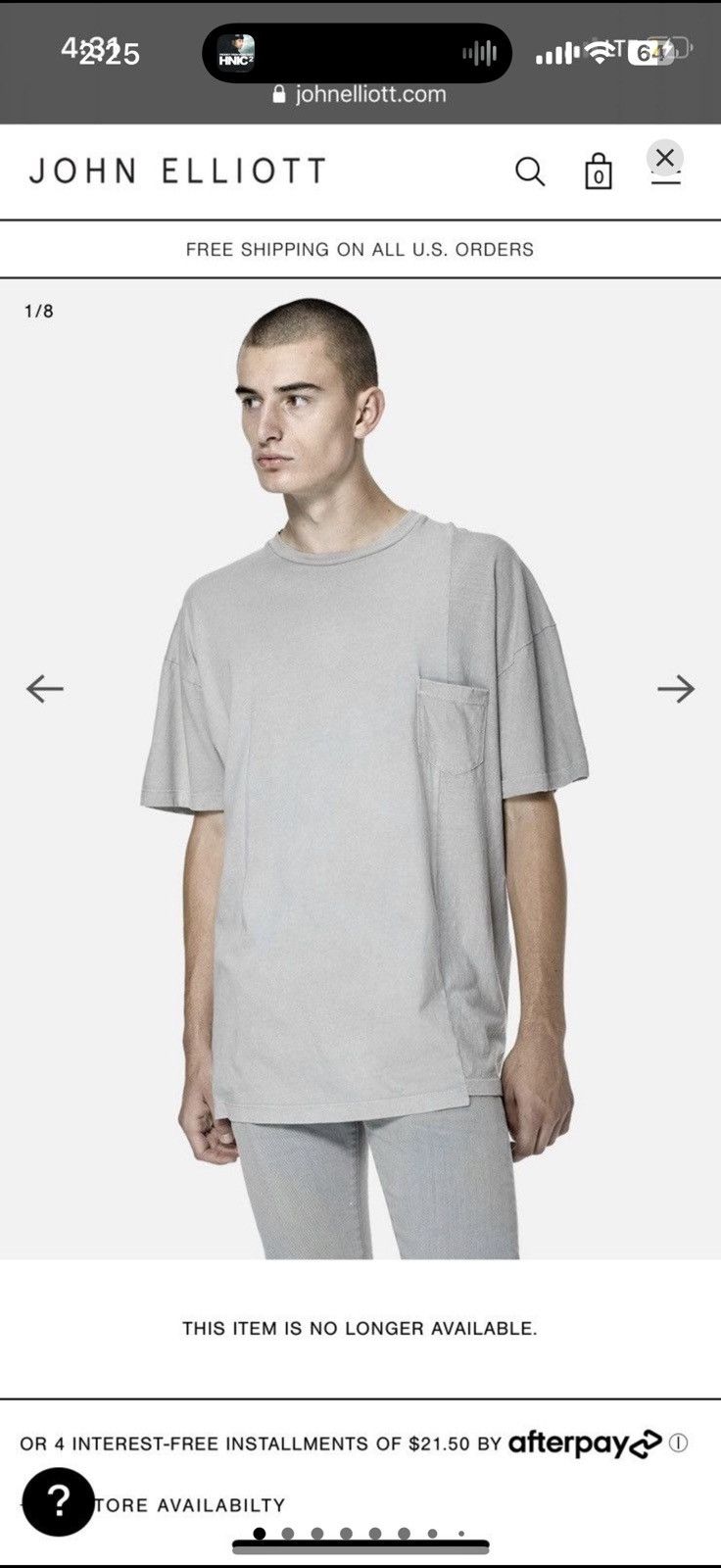 John Elliott CLAY PANELED POCKET TEE Size US L / EU 52-54 / 3 - 15 Thumbnail