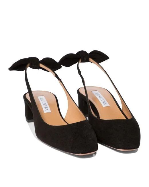 Aquazzura o1s22i1n1024 Bow Tie Slingback Pumps in Black Size US 8 / IT 38 - 2 Thumbnail