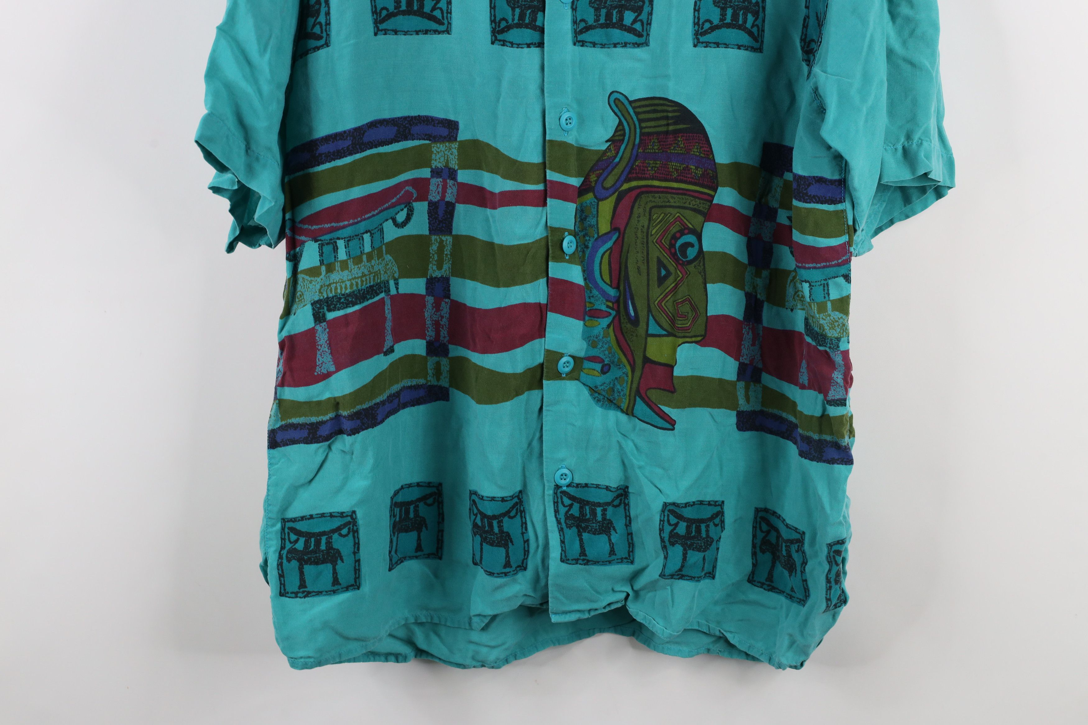 Vintage Vintage 90s Streetwear Collar Tribal Cave Art Button Shirt Size US M / EU 48-50 / 2 - 3 Thumbnail