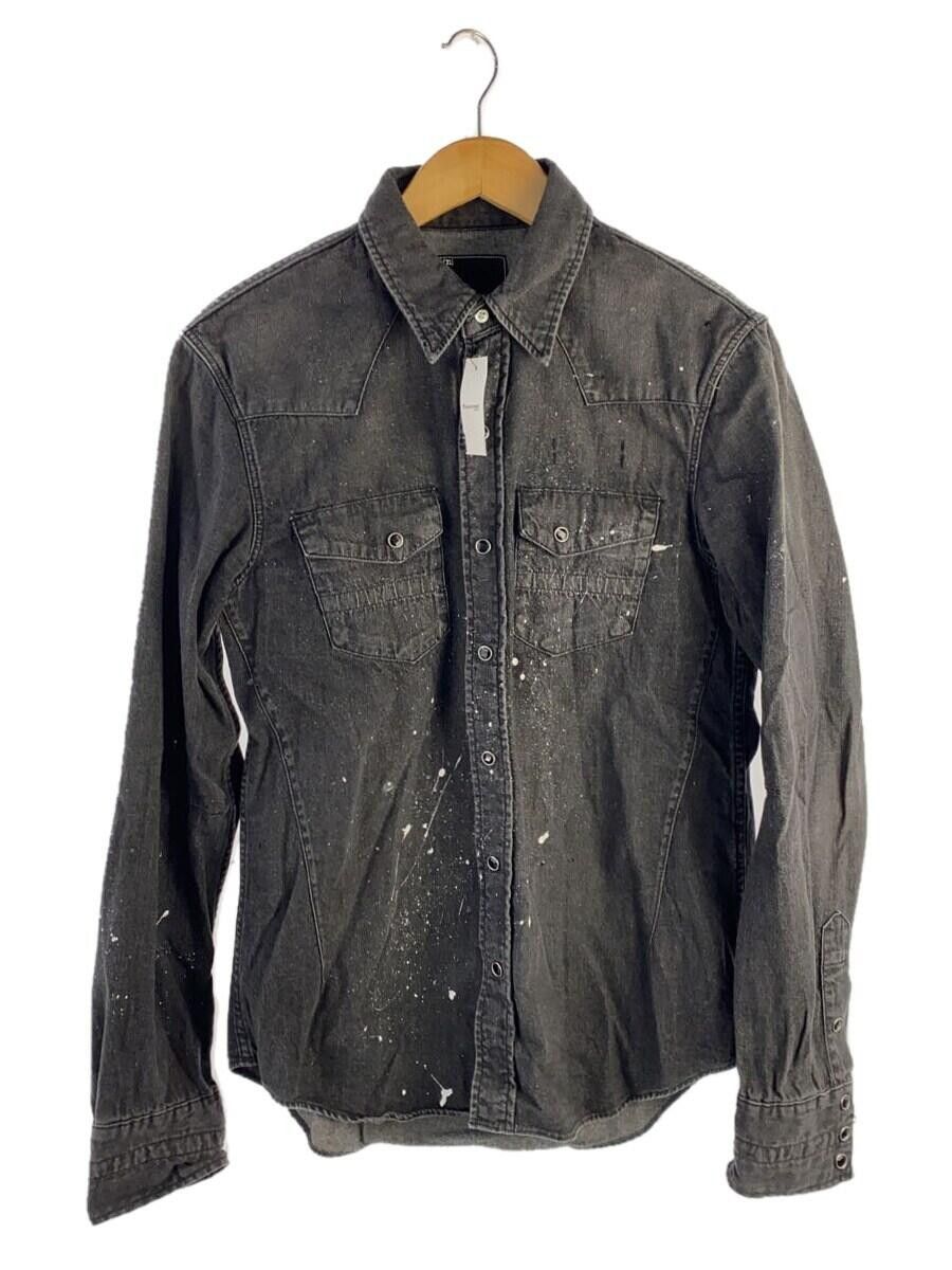 image of Number N Ine Paint Splatter Denim Shirt, Men's (Size Large)
