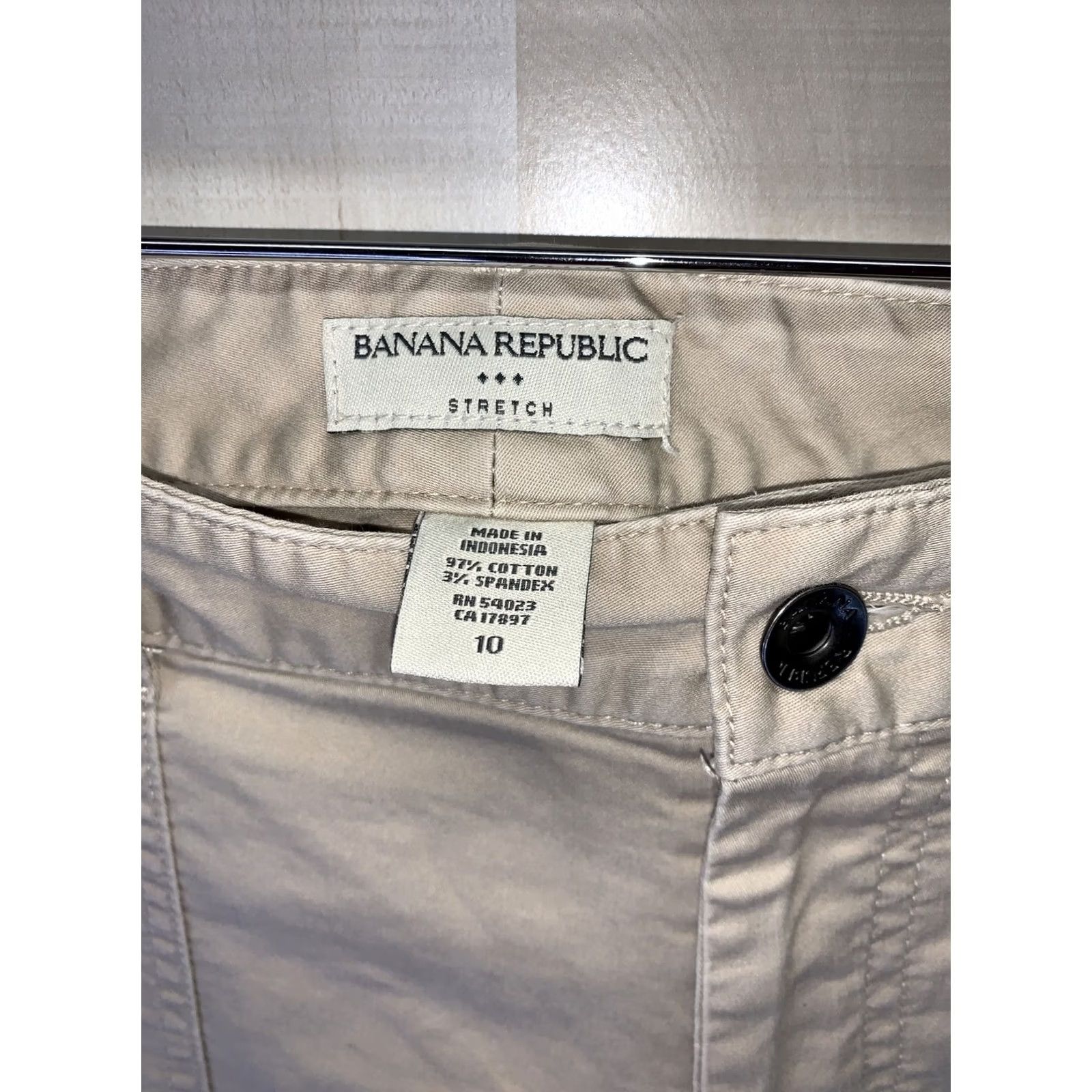 Banana Republic Banana Republic Womens SZ 10 Khaki Wide Leg Pants #2980 Size 32" / US 10 / IT 46 - 3 Thumbnail