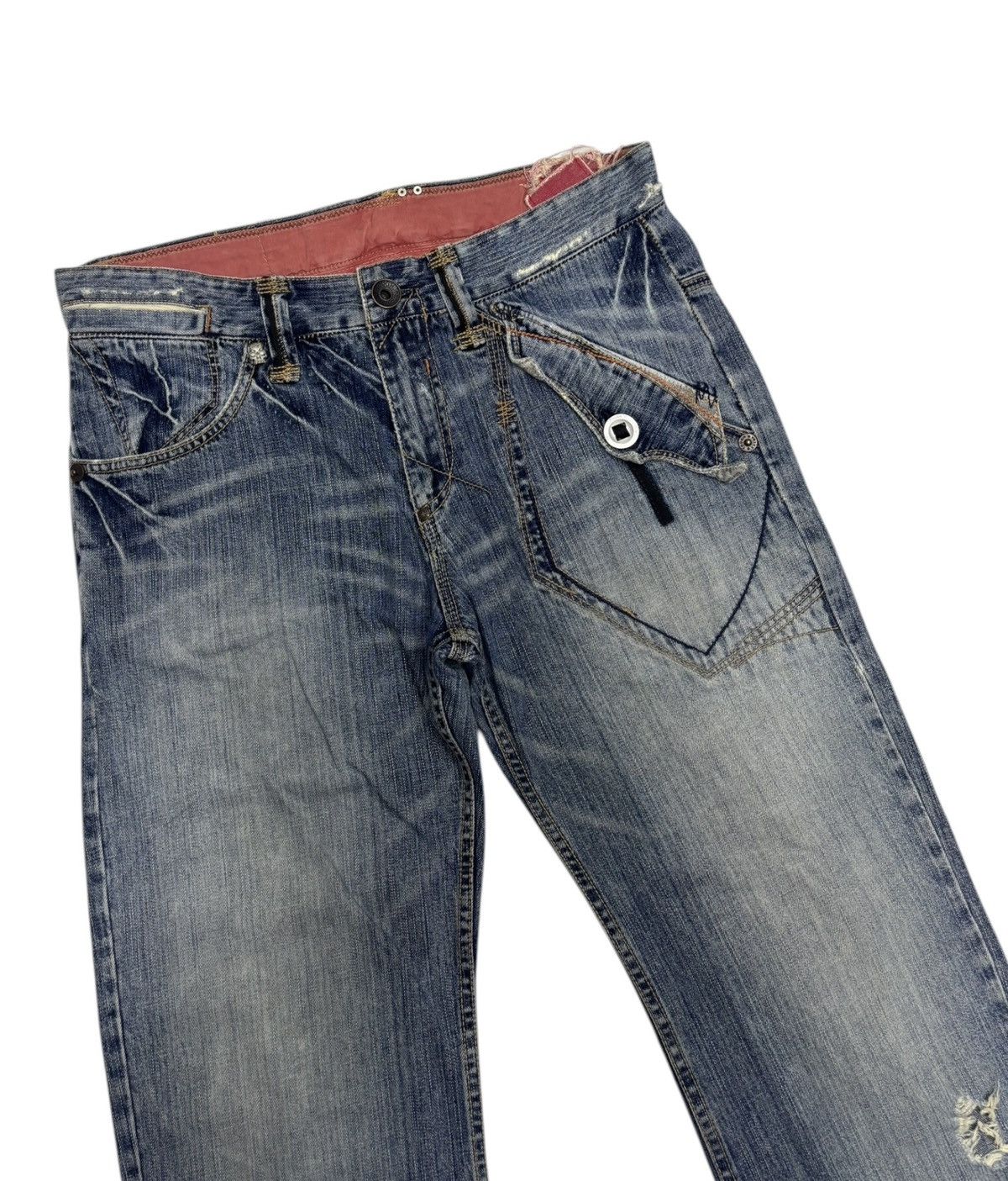 If Six Was Nine 🔥RARE TOUGH JEANS SMITH BAGGY JEANS DISTRESSED DENIM Size US 36 / EU 52 - 9 Thumbnail
