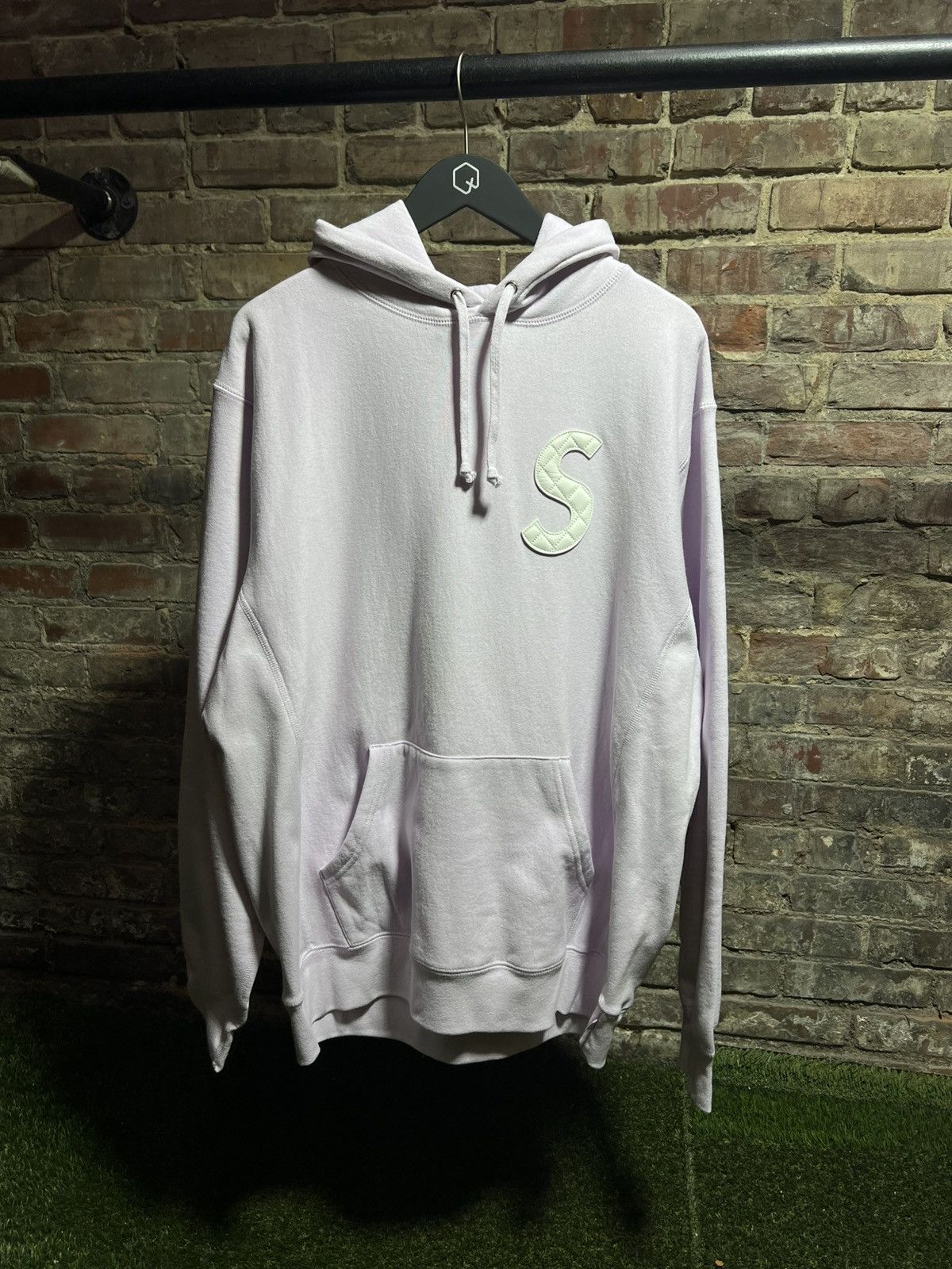 Supreme Supreme Lavender Leather S Logo Hoodie Size US XL / EU 56 / 4 - 1 Thumbnail