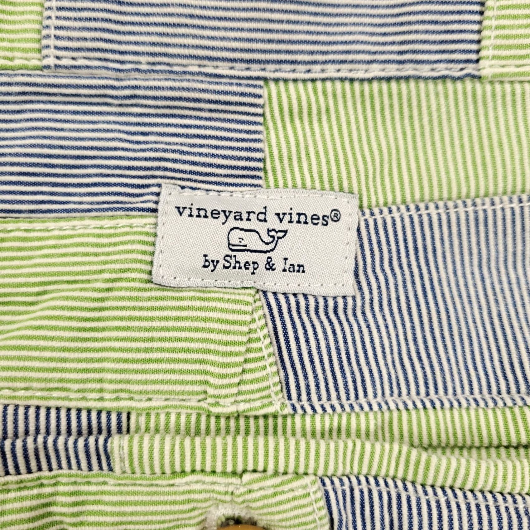 Vineyard Vines Vineyard Vines Patchwork Shorts Mens Size 32 Green Blue White Hickory Stripe Regular Chino Casual Pockets Size US 32 / EU 48 - 8 Thumbnail