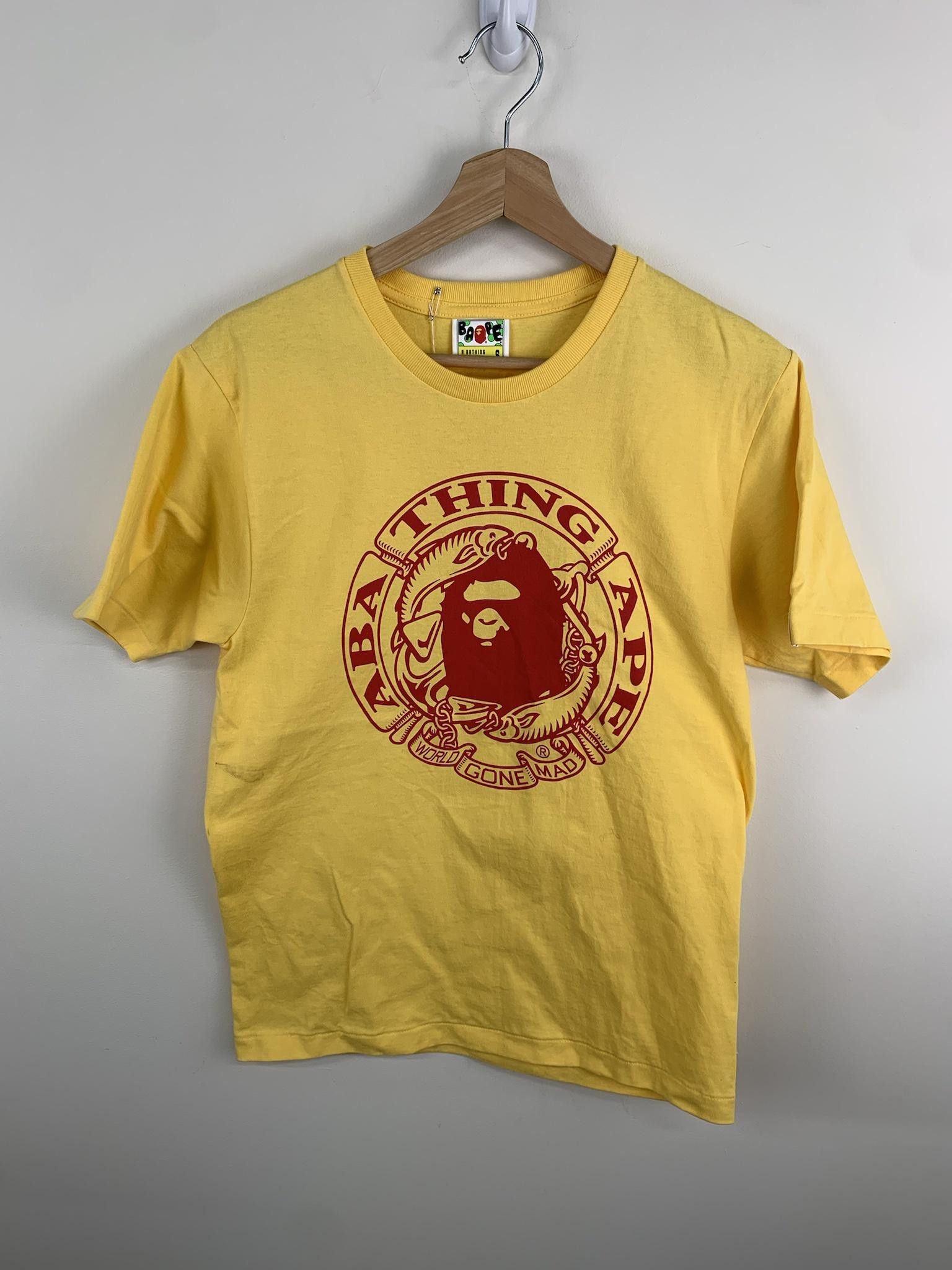 image of Bape Fish And Anchor Head Tee in Yellow, Men's (Size Small)