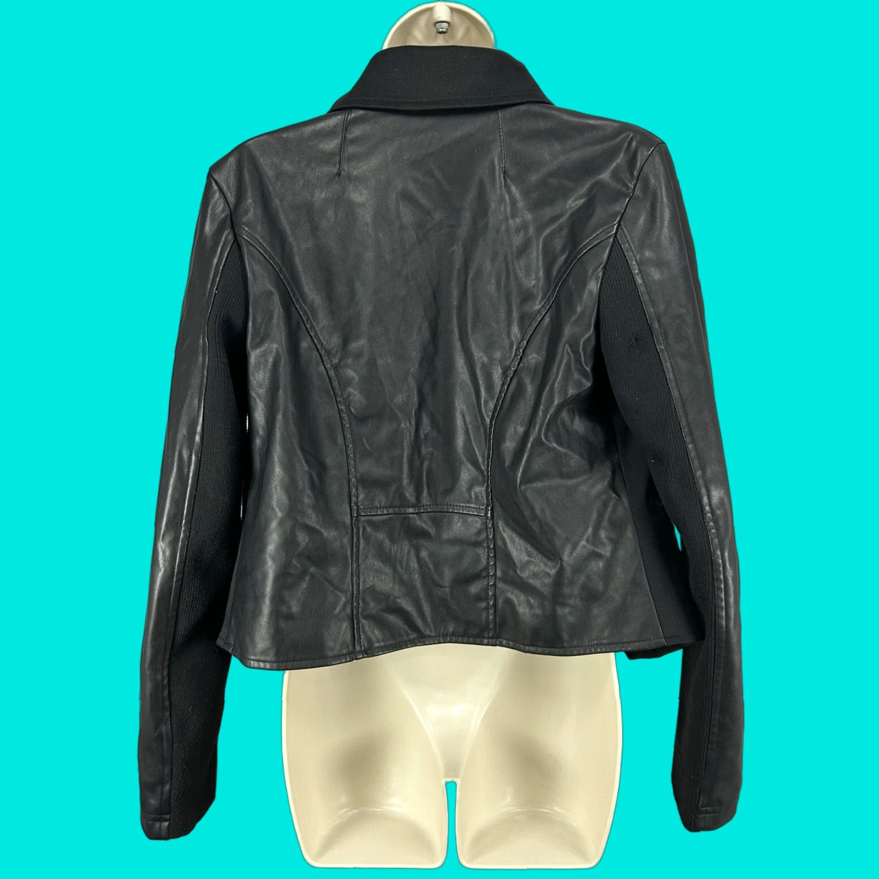 Vintage Bagatelle Jacket Black Faux Leather Asymmetrical Zip Up Size S Women Size S / US 4 / IT 40 - 1 Thumbnail