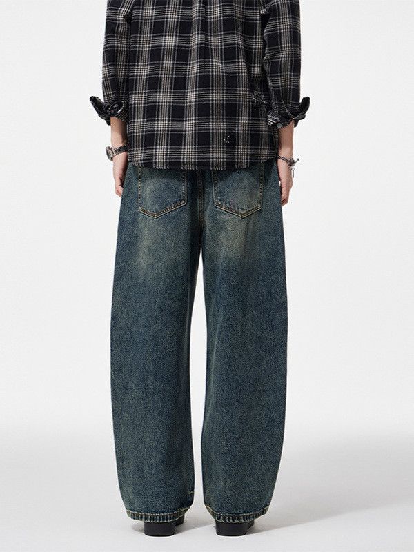 Vintage American High-Street Retro Washed Loose-Fit Curved-Leg Jeans Size US 32 / EU 48 - 4 Thumbnail