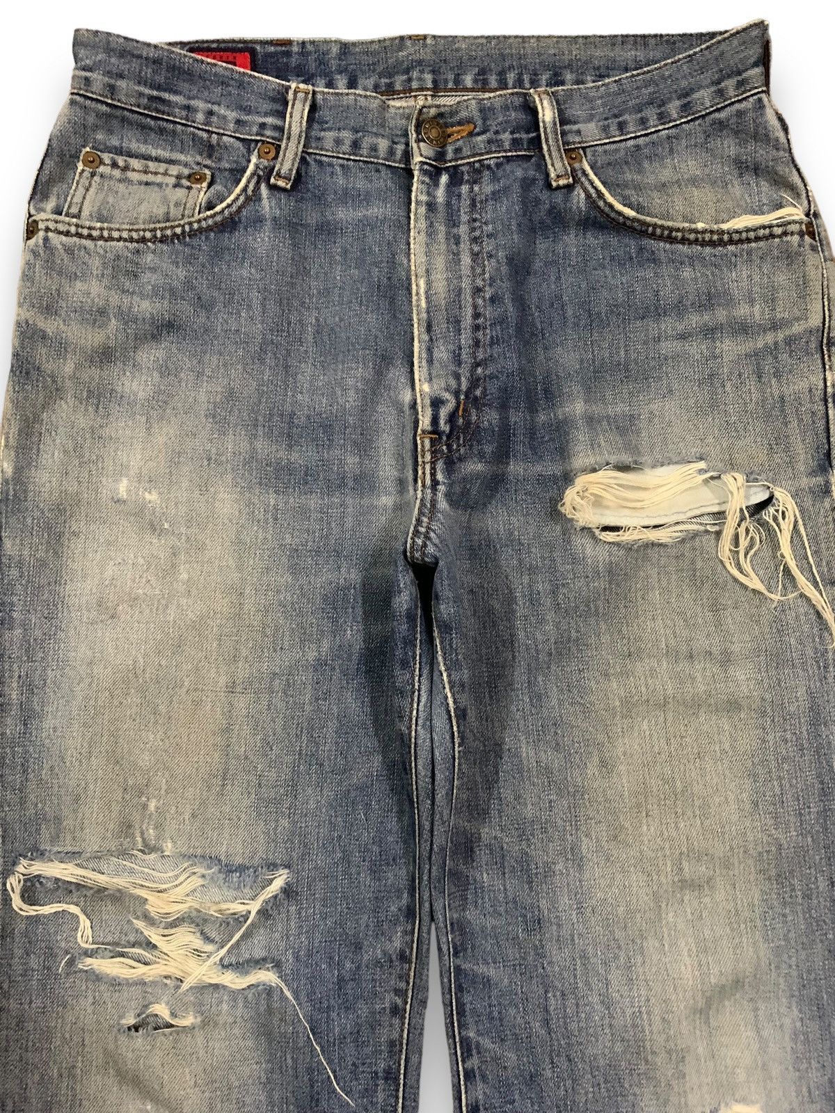 Edwin Vintage Edwin 503 Loose Fit Heavy Distressed Grunge Jeans Size US 32 / EU 48 - 3 Thumbnail