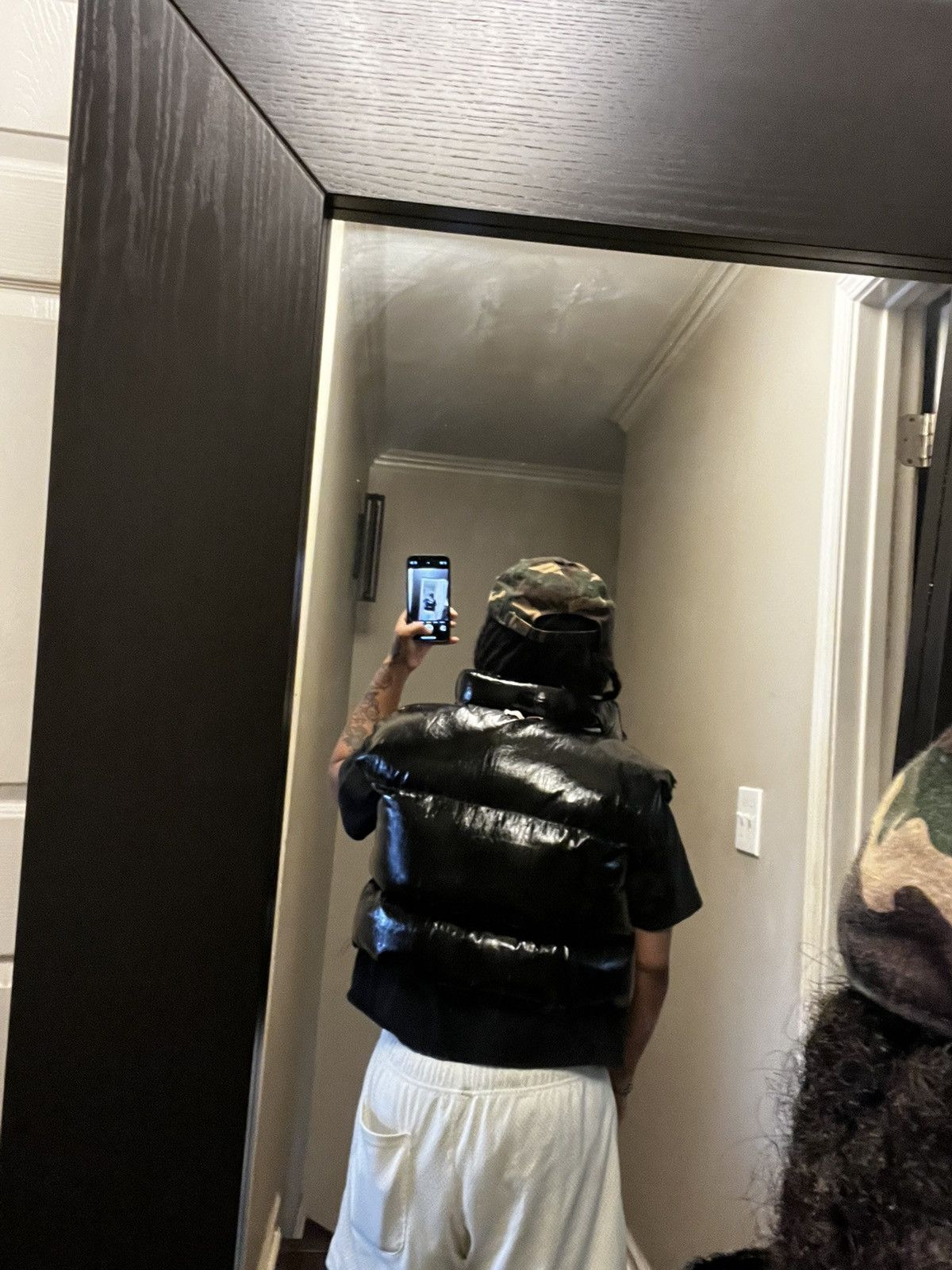 Designer × Handmade 1 of 1 Made in Pain Black Cropped Puffer Unisex Streetwear Size US M / EU 48-50 / 2 - 8 Thumbnail