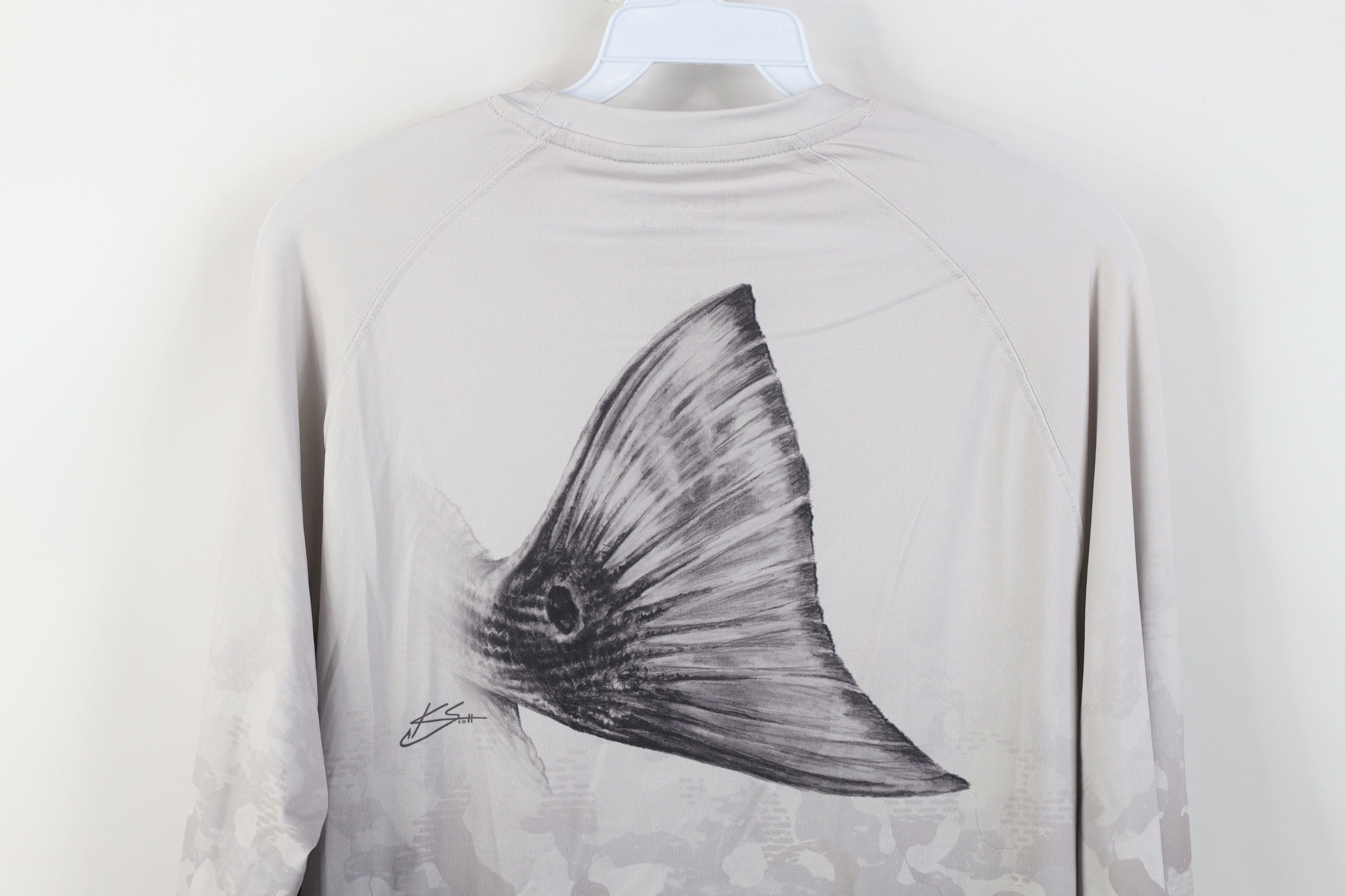 Vintage Huk Fishing Camouflage Fishing Long Sleeve T-Shirt Gray Size US S / EU 44-46 / 1 - 14 Thumbnail