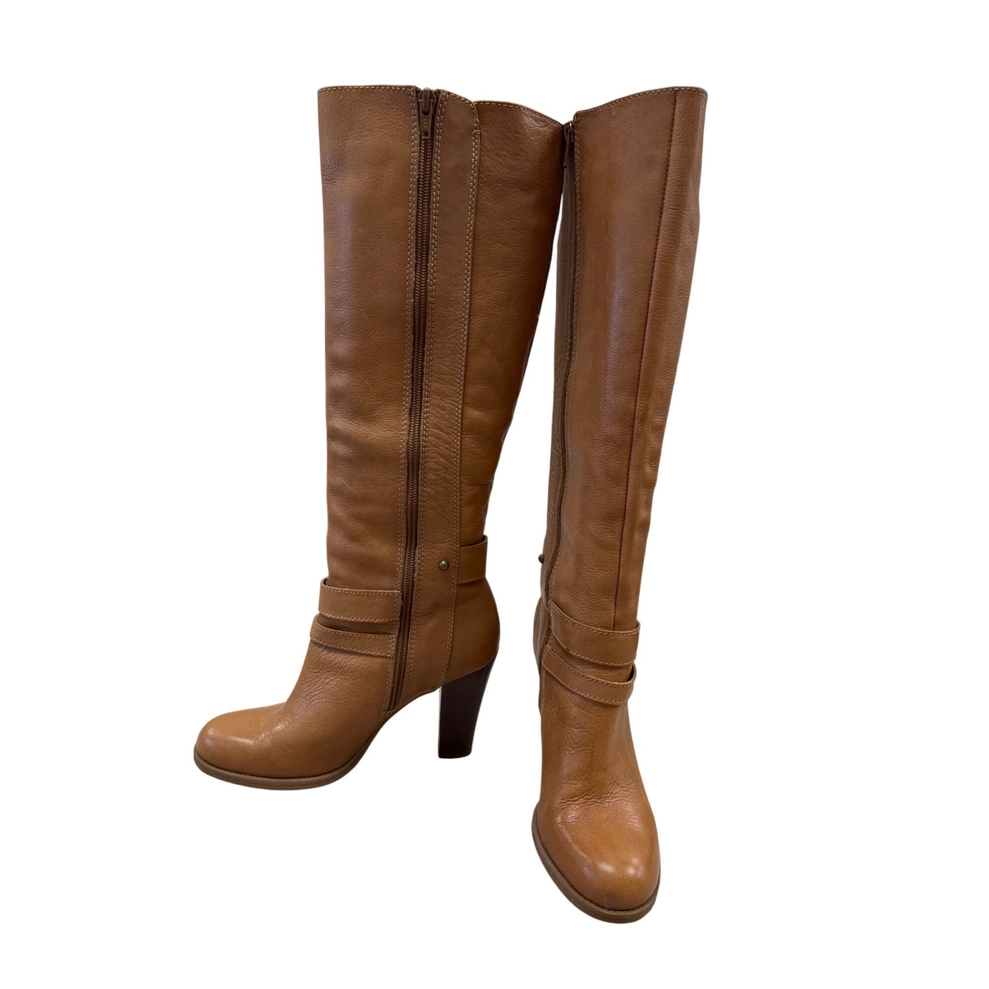 Nine West Nine West Womens Brown Leather Knee-High Boots Size 7.5M SKU Size US 7.5 / IT 37.5 - 3 Thumbnail