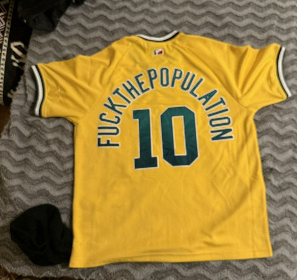 Fuck The Population FTP Script Pullover Baseball Jersey Size US XL / EU 56 / 4 - 2 Thumbnail