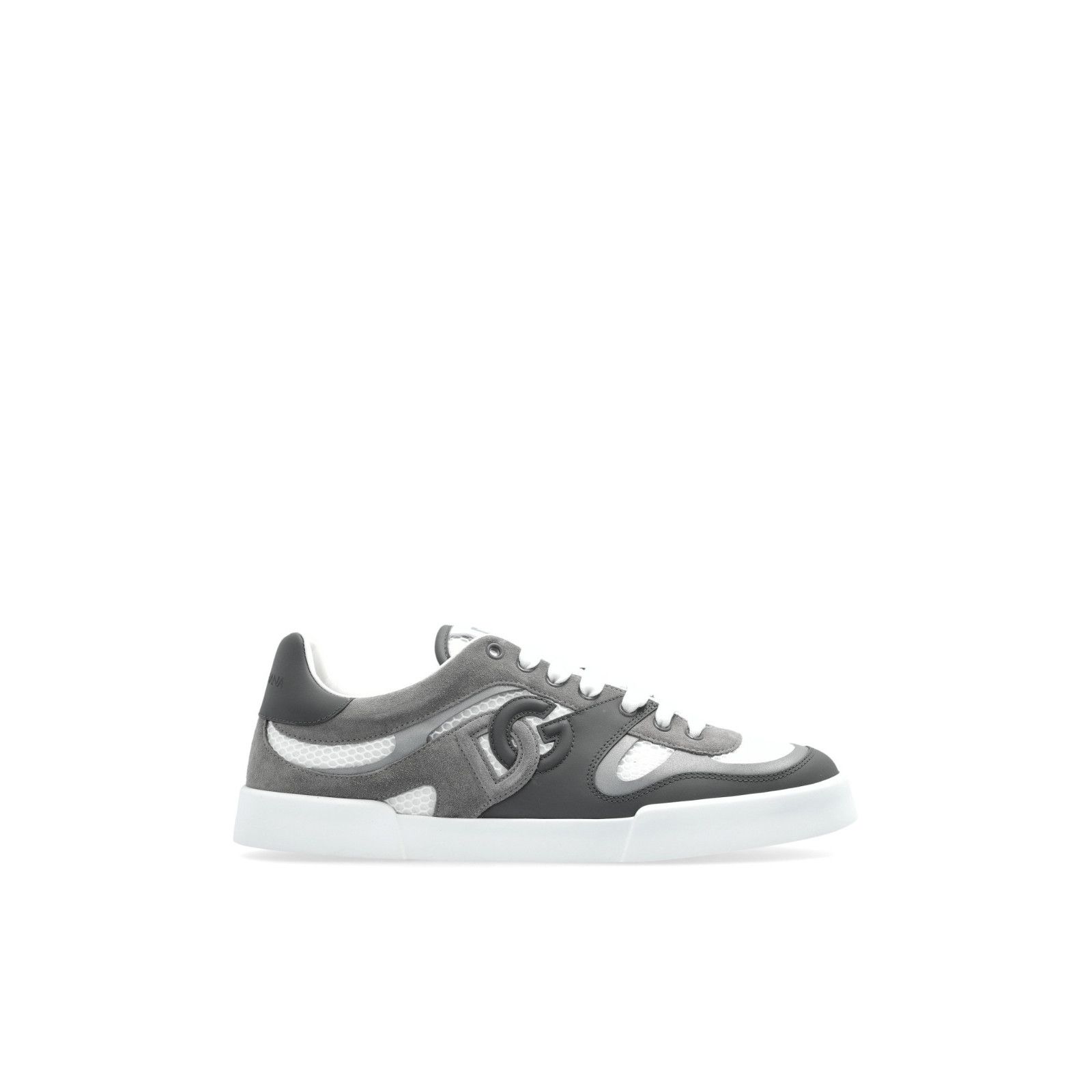 DOLCE&GABBANA Gray Leather Sports Sneakers New & Authentic (