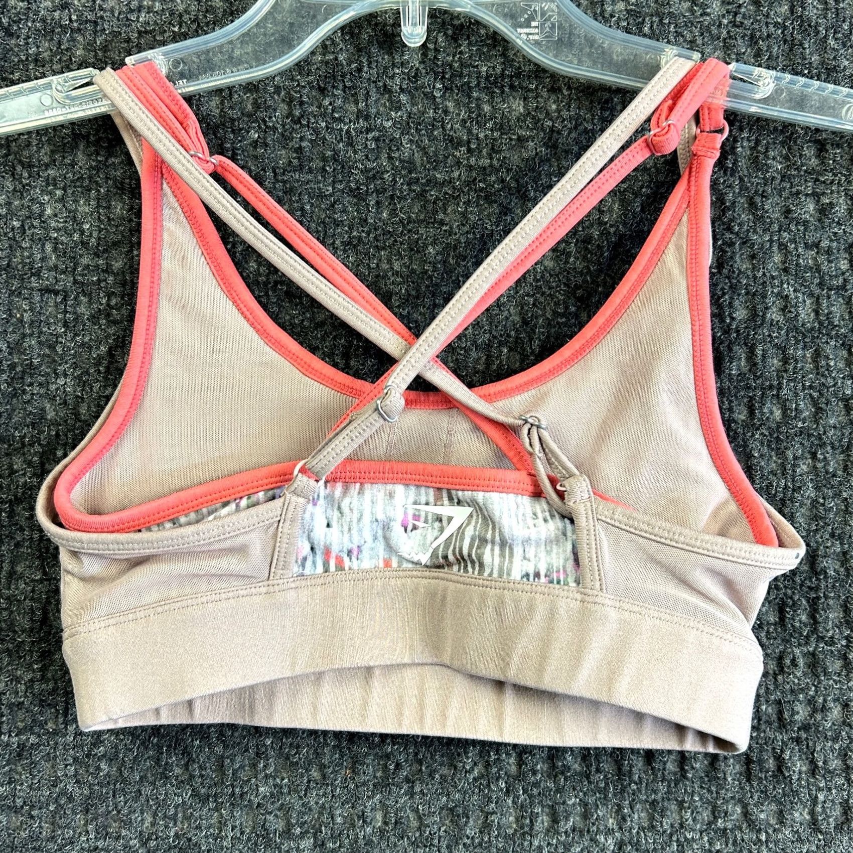Gymshark Gymshark Sports Bra Womens S Racerback Mauve Pink Logo Athletic Activewear Size ONE SIZE - 3 Thumbnail