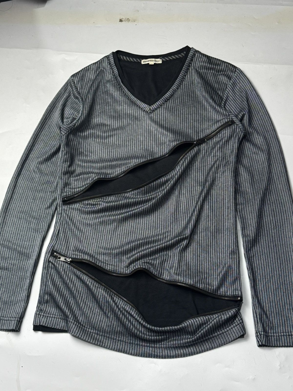 If Six Was Nine × Japanese Brand × Le Grande Bleu (L.G.B.) Archived Zipper Semanticdesign Double Layers Long Sleeve Size US M / EU 48-50 / 2 - 2 Thumbnail