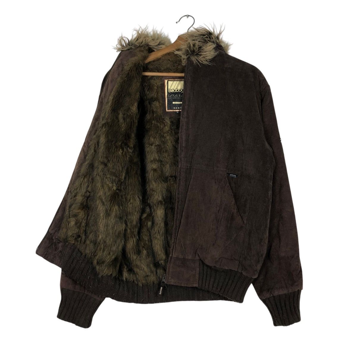 Billabong 🔥VINTAGE BOMBER JACKET CORDUROY BILLABONG MINK FUR HOODIE Size US M / EU 48-50 / 2 - 14 Thumbnail
