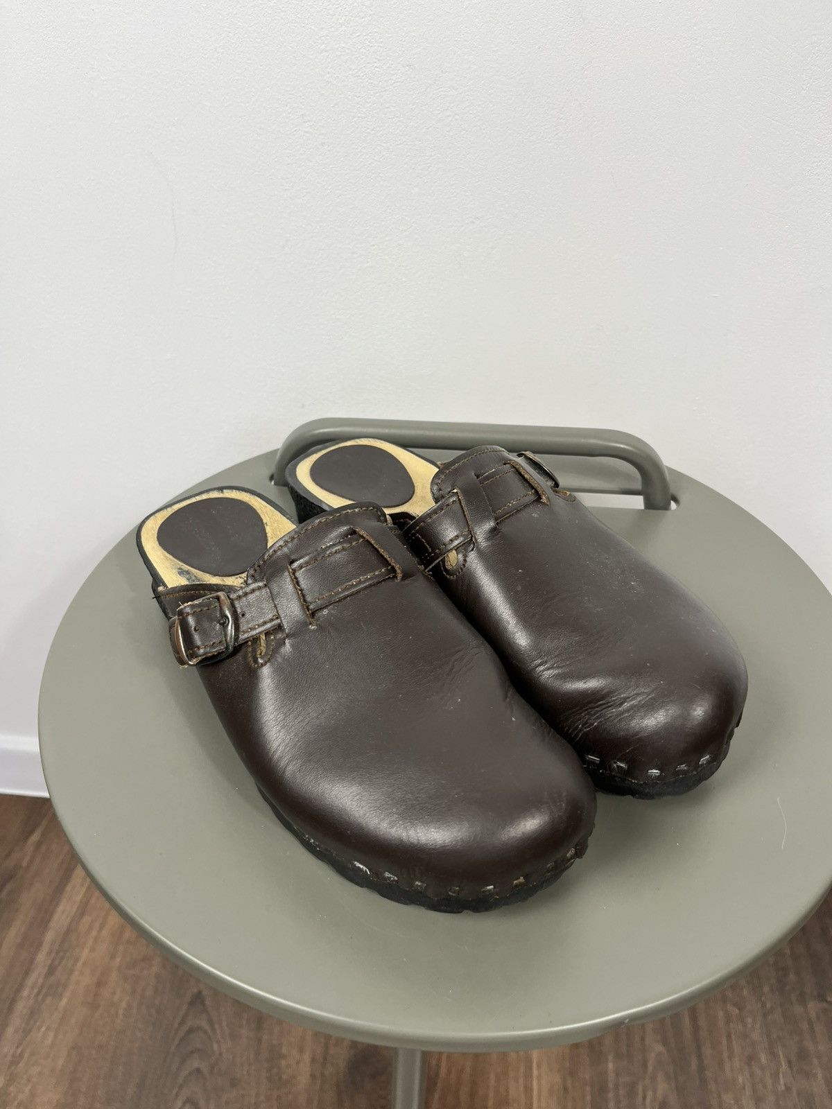 Other Handmade Leather Clogs Brown Men’s EU 41 Slip On Shoes Size US 8 / EU 41 - 2 Thumbnail
